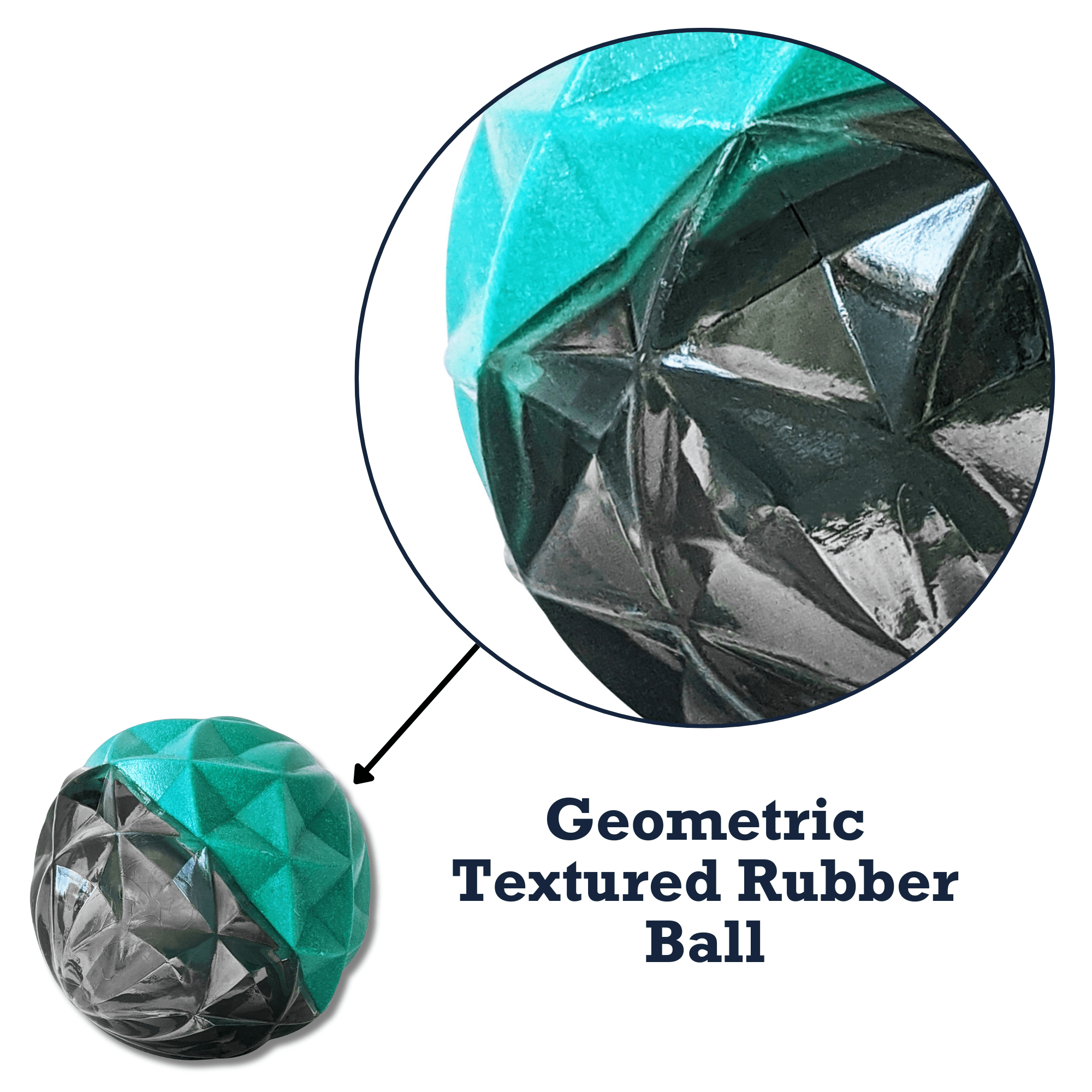 Country Living Geometric Textured Ball Dog Chew Toy, Interactive Rubber Toy for Mental Stimulation – Small - Mac's Got More