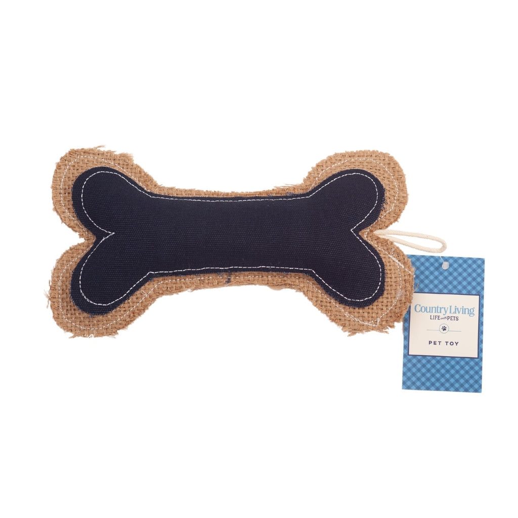 Country Living Jean Leather - Jute Bone Pillow Dog Chew Toy – Durable, Safe and Non - Toxic - Mac's Got More