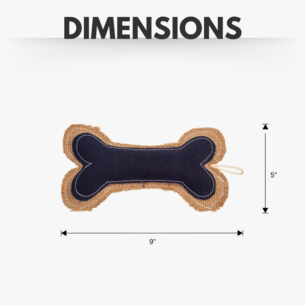 Country Living Jean Leather - Jute Bone Pillow Dog Chew Toy – Durable, Safe and Non - Toxic - Mac's Got More