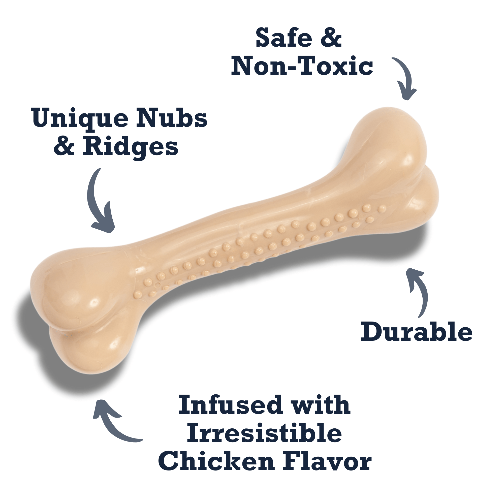 Country Living Nylon Chew Bone Toy for Dogs (Chicken - Flavored), Ideal for Heavy Chewers - Mac's Got More