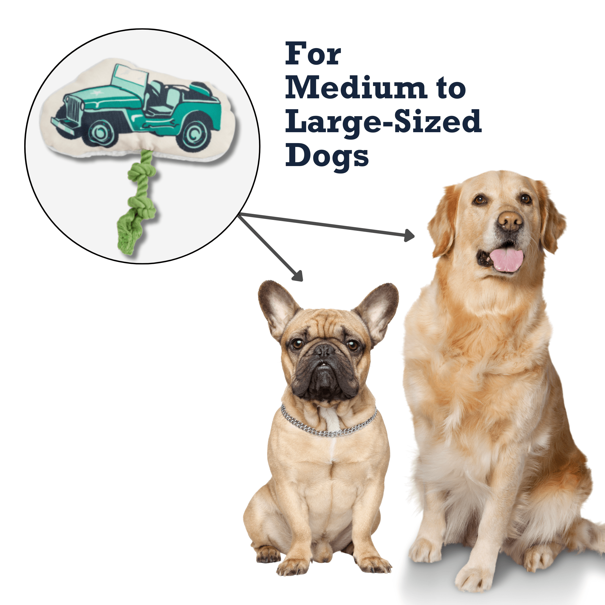 Country Living Retro Army Jeep with Squeaker & Crinkle Paper Plush Dog Toy - Mac's Got More