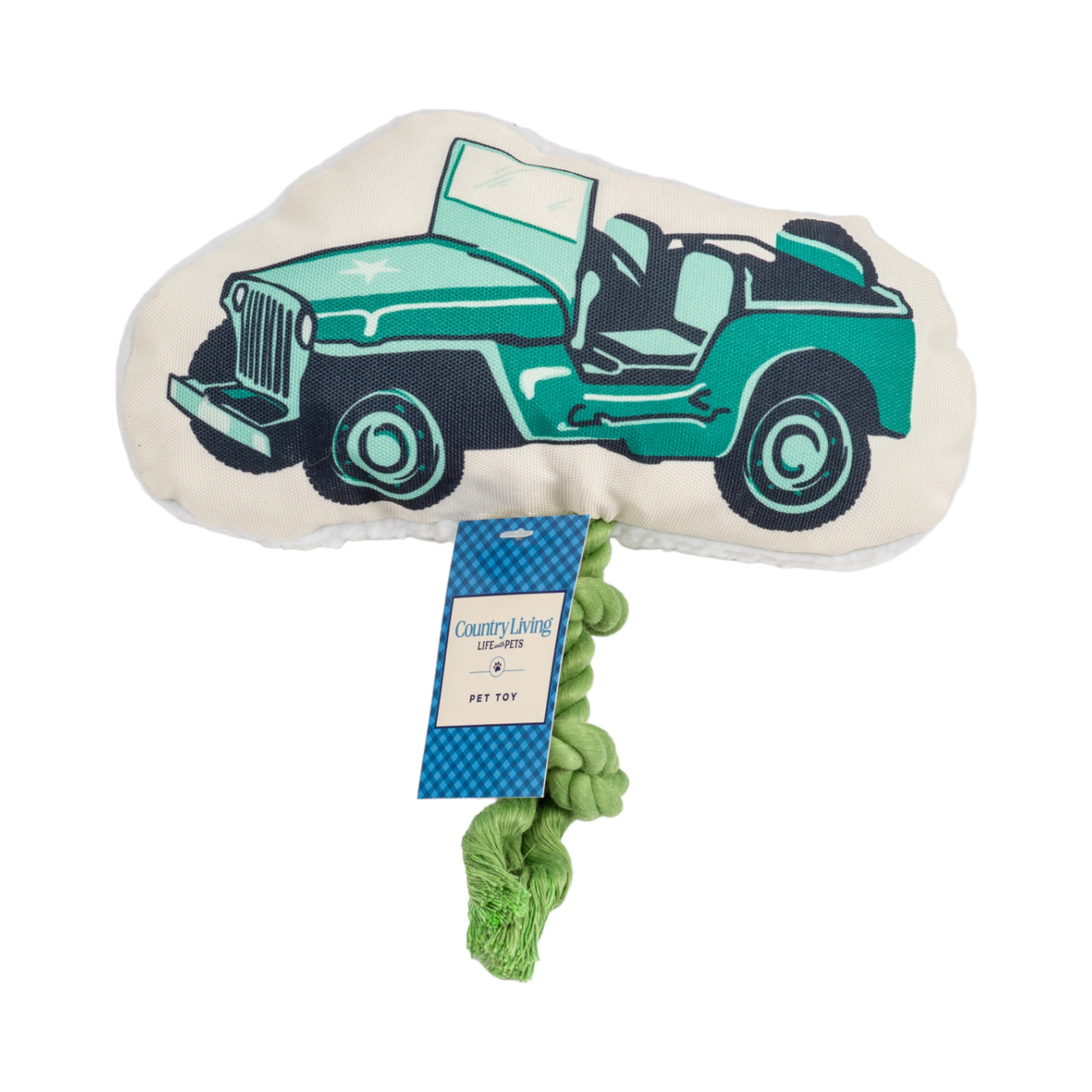 Country Living Retro Army Jeep with Squeaker & Crinkle Paper Plush Dog Toy - Mac's Got More