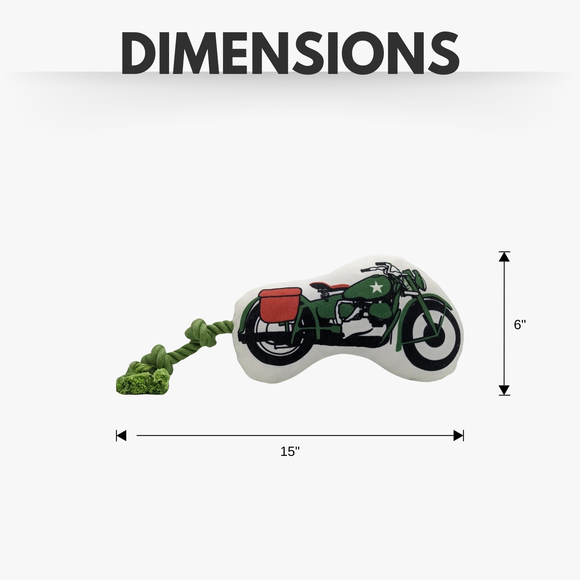 Country Living Retro Army Motorcycle with Squeaker & Crinkle Paper Plush Dog Toy - Mac's Got More