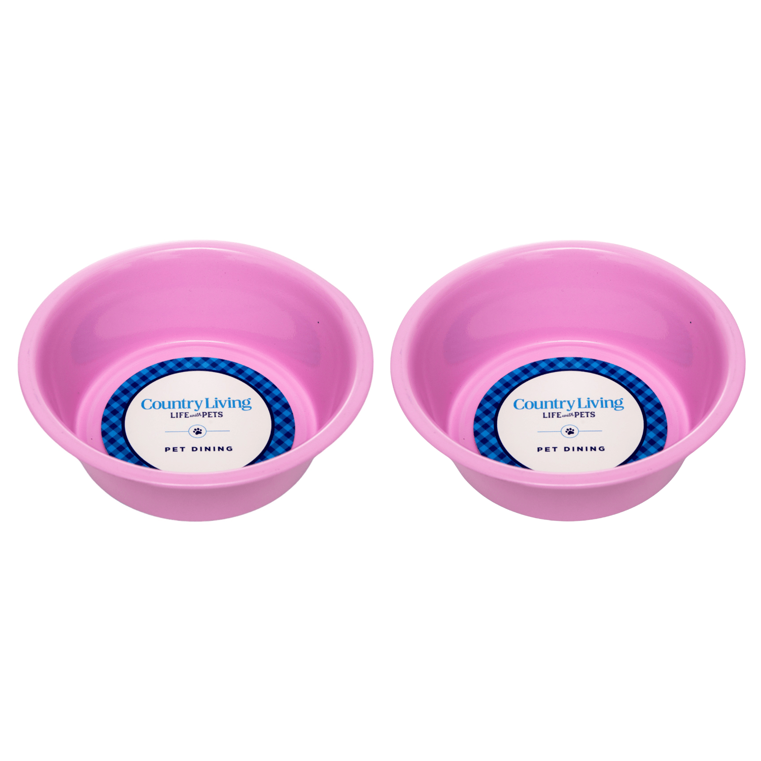 Country Living Set of 2 Coated Stainless Steel Heavy Dog Bowls - Ideal for Medium to Large Breeds - Mac's Got More