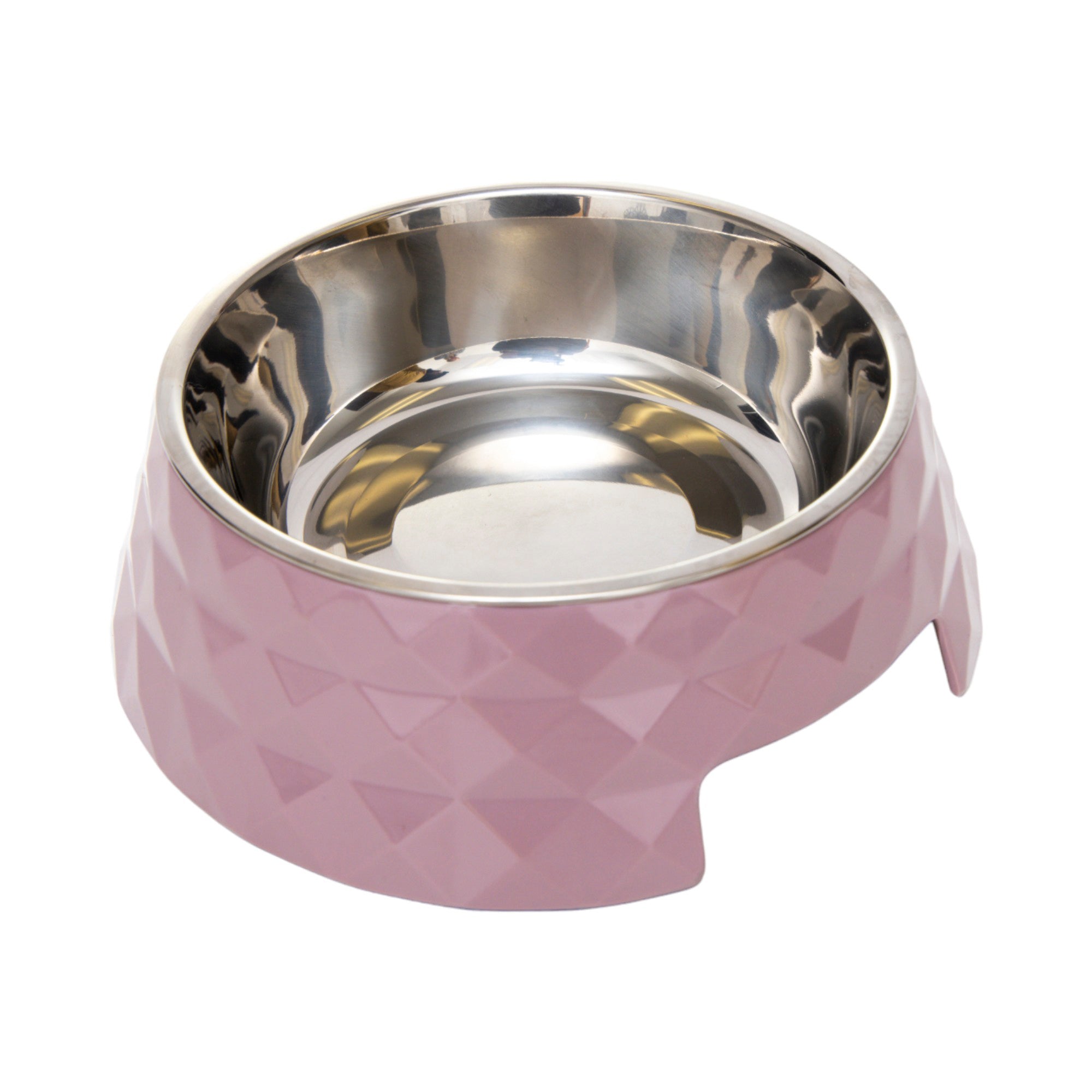 Country Living Set of 2 Diamond Twill Melamine Dog Bowls with Removable Stainless Steel Inserts – Wood Rose - Mac's Got More