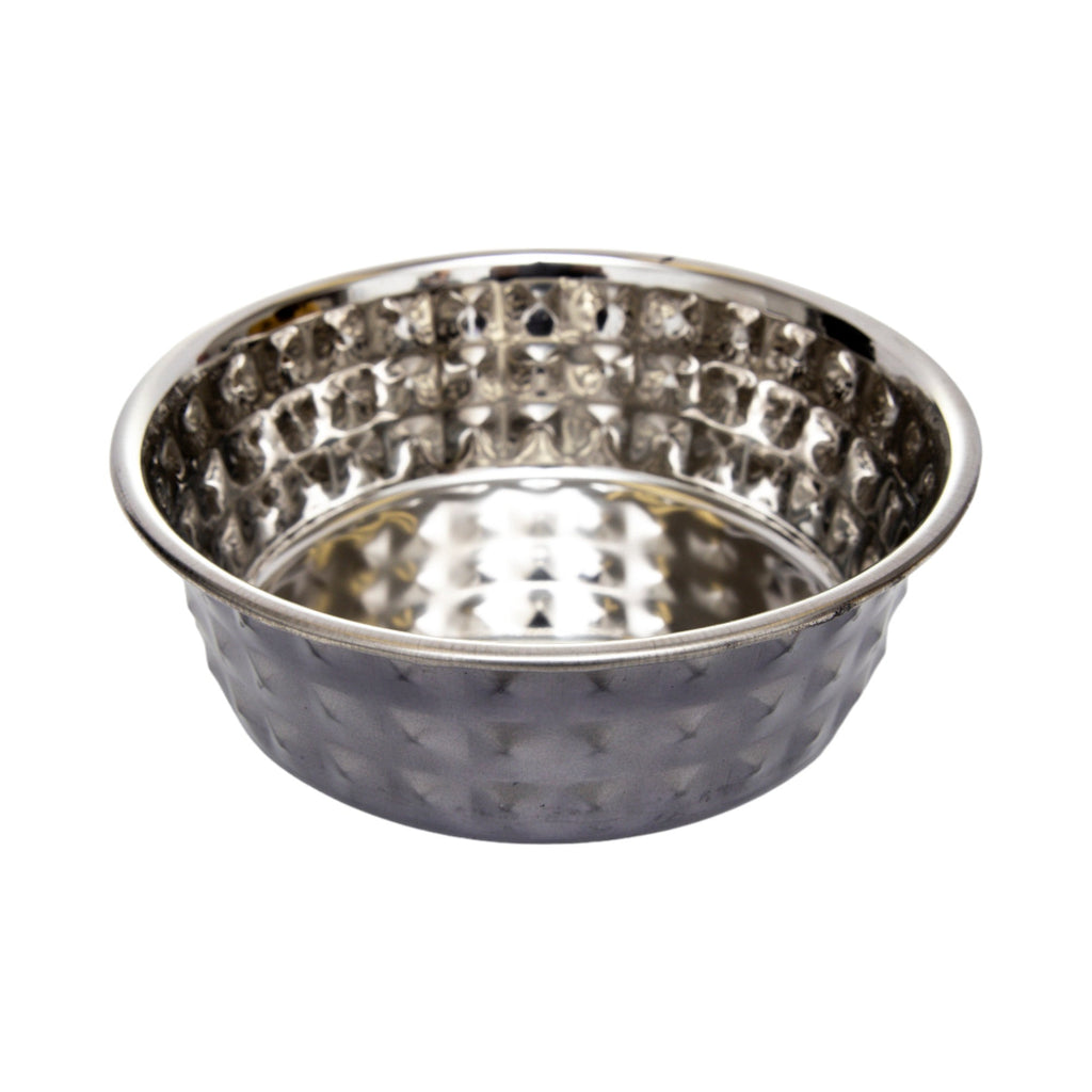 Country Living Set of 2 Hammered Stainless Steel Dog Bowls – Black Pearl - Mac's Got More