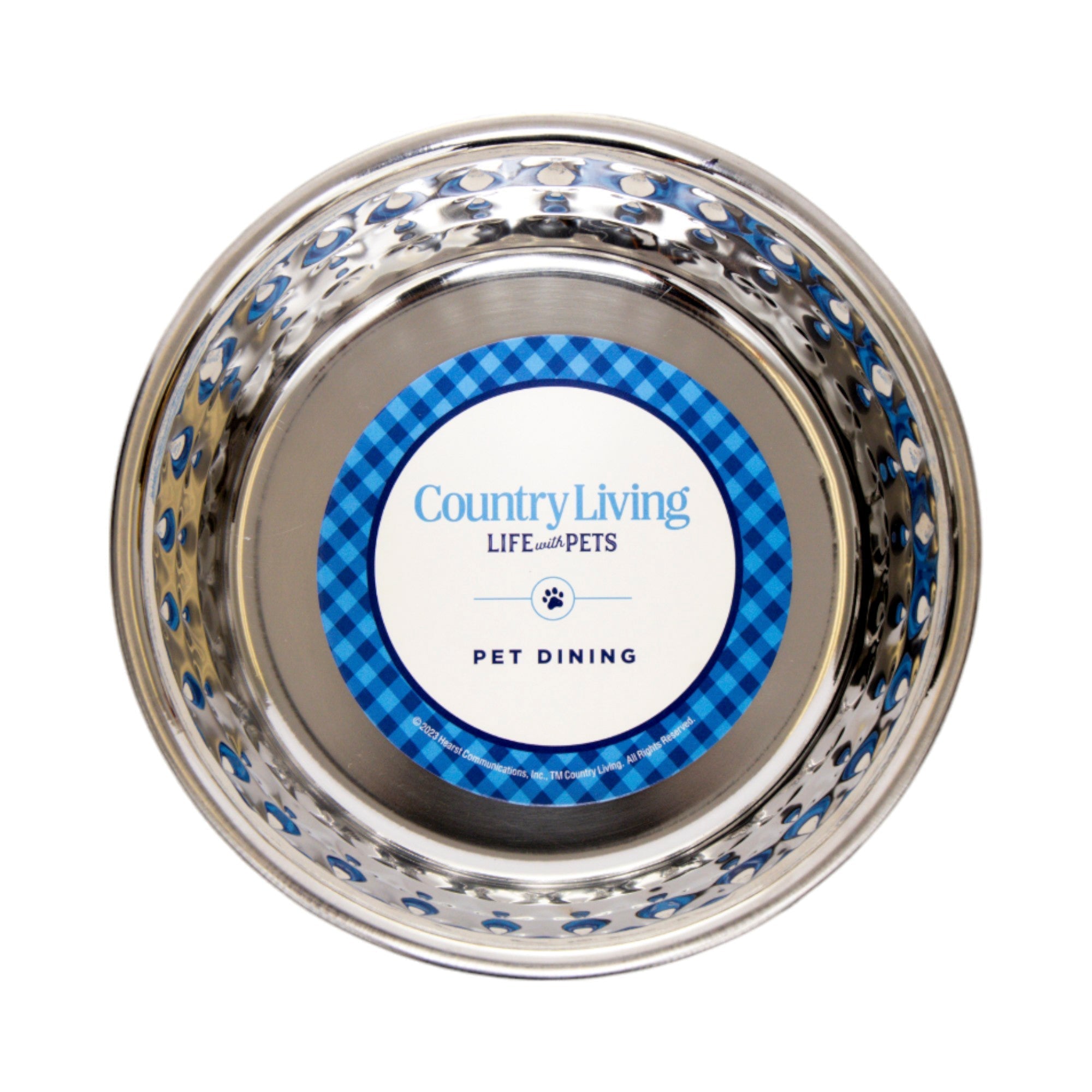 Country Living Set of 2 Hammered Stainless Steel Dog Bowls – Black Pearl - Mac's Got More