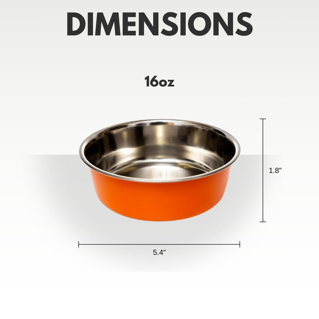 Country Living Set of 2 Heavy Gauge Stainless Steel Dog Bowls - Perfect for Food & Water - Mac's Got More