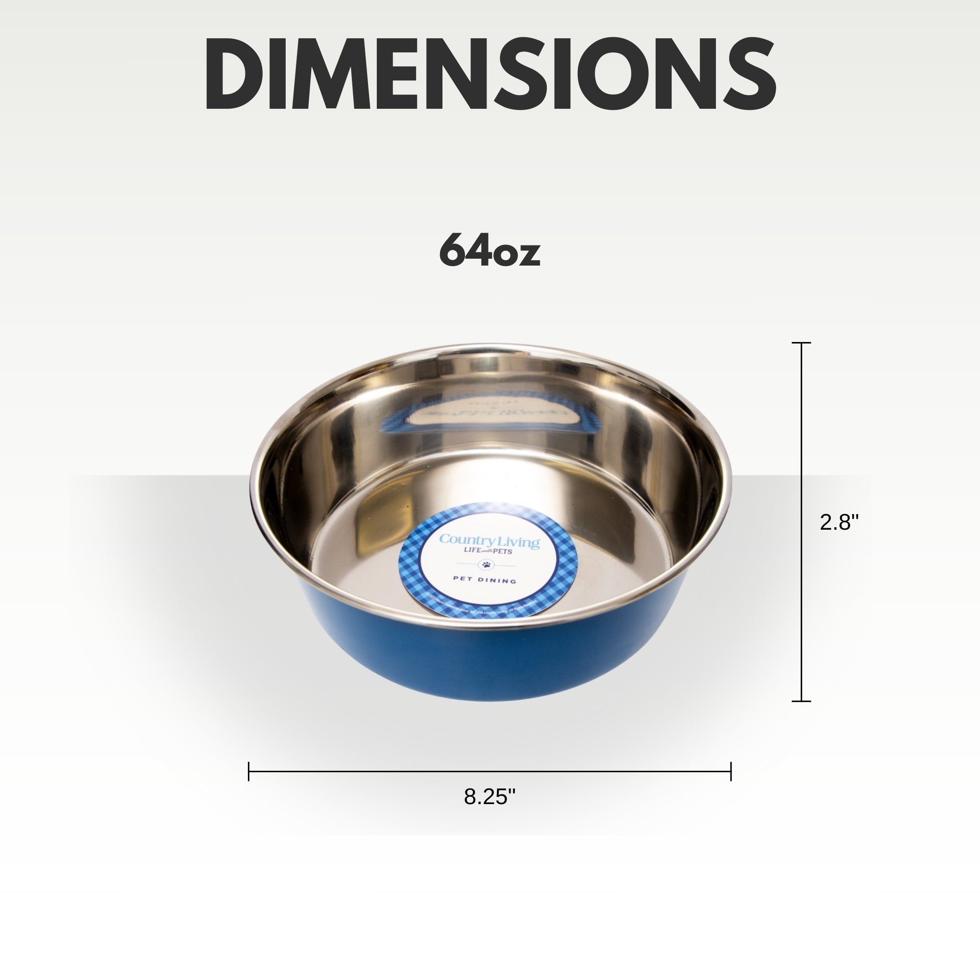 Country Living Set of 2 Heavy Gauge Stainless Steel Dog Bowls - Perfect for Food & Water - Mac's Got More