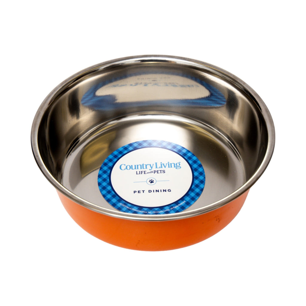 Country Living Set of 2 Heavy Gauge Stainless Steel Dog Bowls - Perfect for Food & Water - Mac's Got More