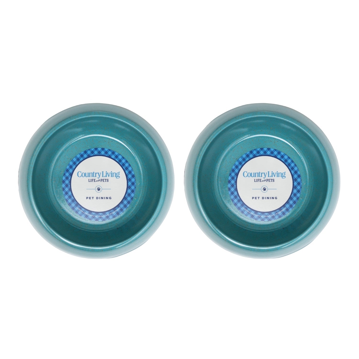 Country Living Set of 2 Natural Fiber Dog Bowls – Teal Blue - Mac's Got More