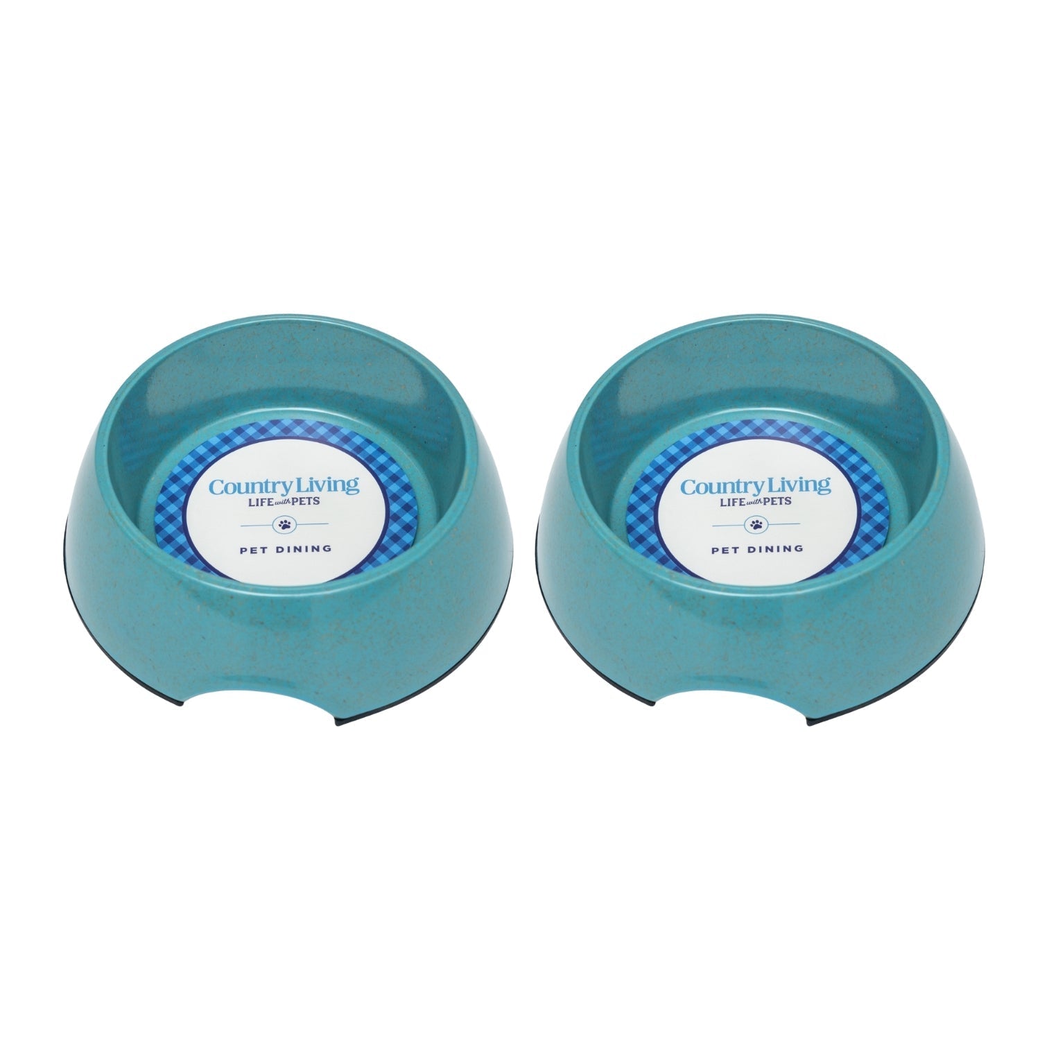 Country Living Set of 2 Natural Fiber Dog Bowls – Teal Blue - Mac's Got More