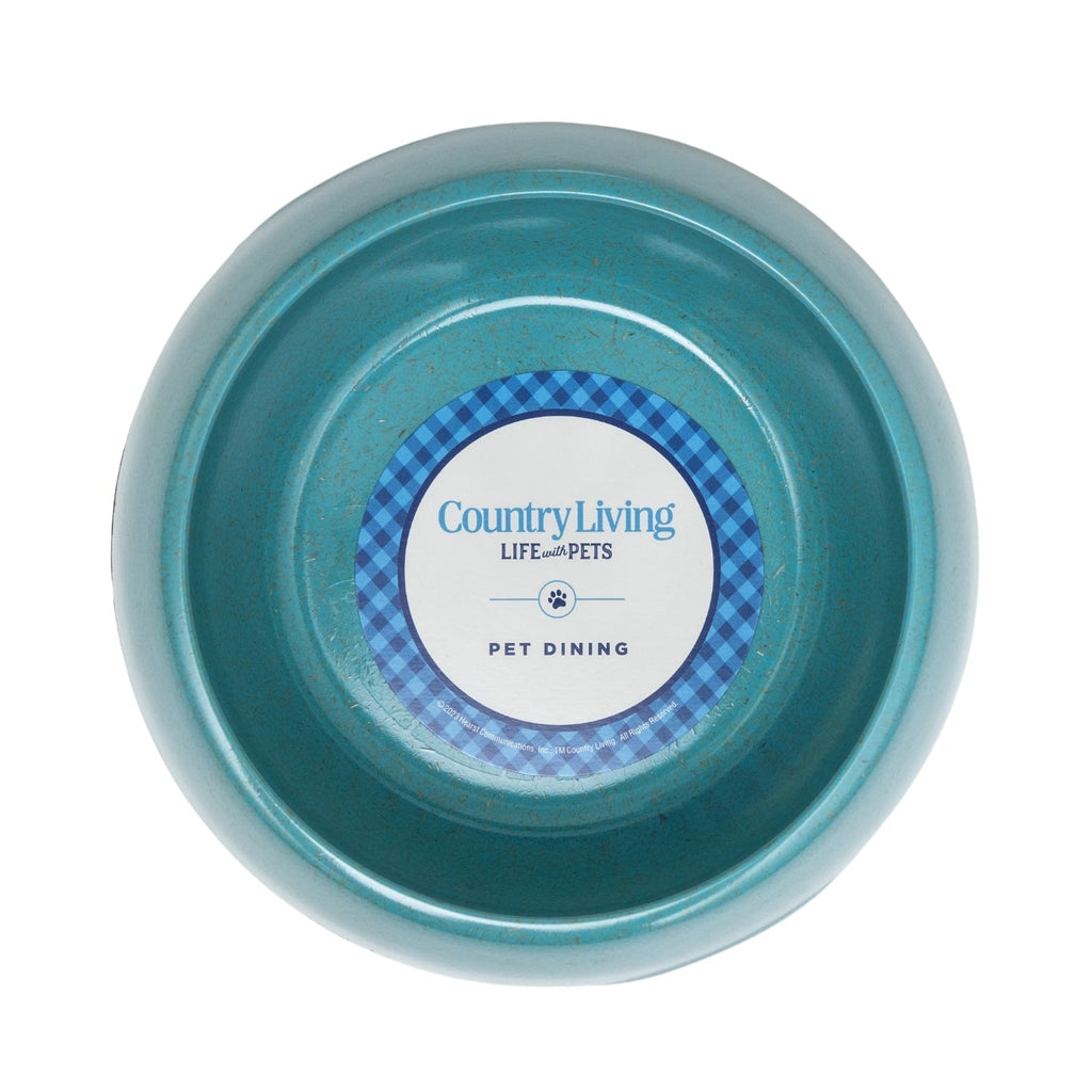 Country Living Set of 2 Natural Fiber Dog Bowls – Teal Blue - Mac's Got More