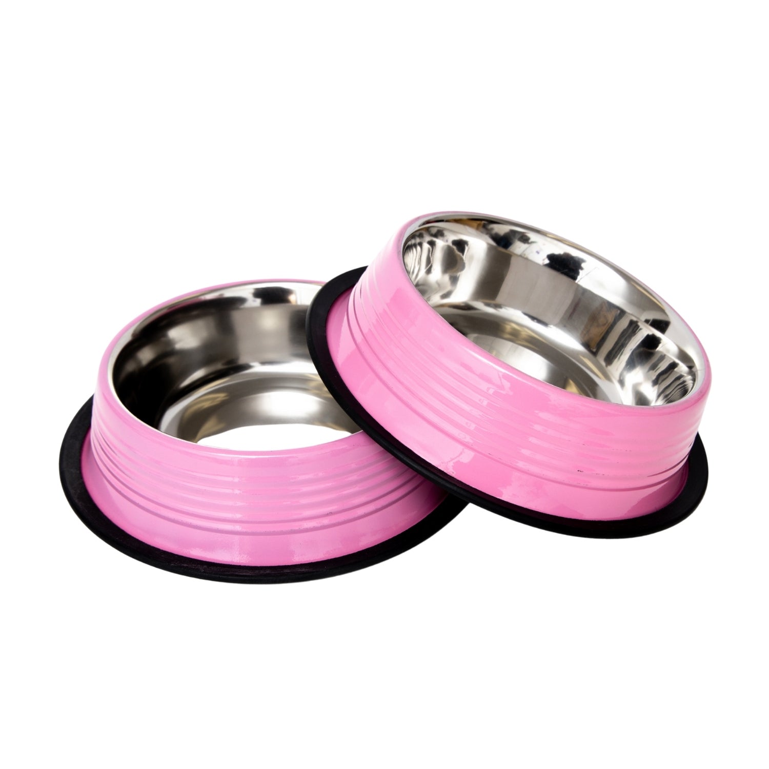 Country Living Set of 2 Ribbed Non - Slip Pet Bowls – Carnation Pink - Mac's Got More