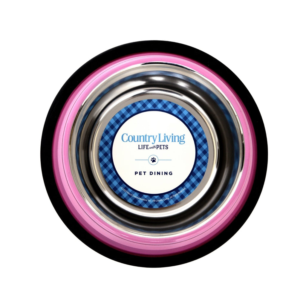 Country Living Set of 2 Ribbed Non - Slip Pet Bowls – Carnation Pink - Mac's Got More