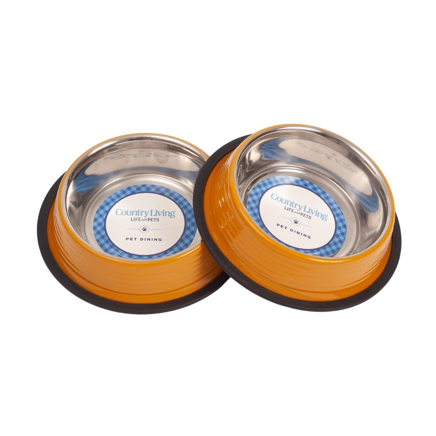 Country Living Set of 2 Ribbed Non - Slip Pet Bowls – Golden Yellow - Mac's Got More