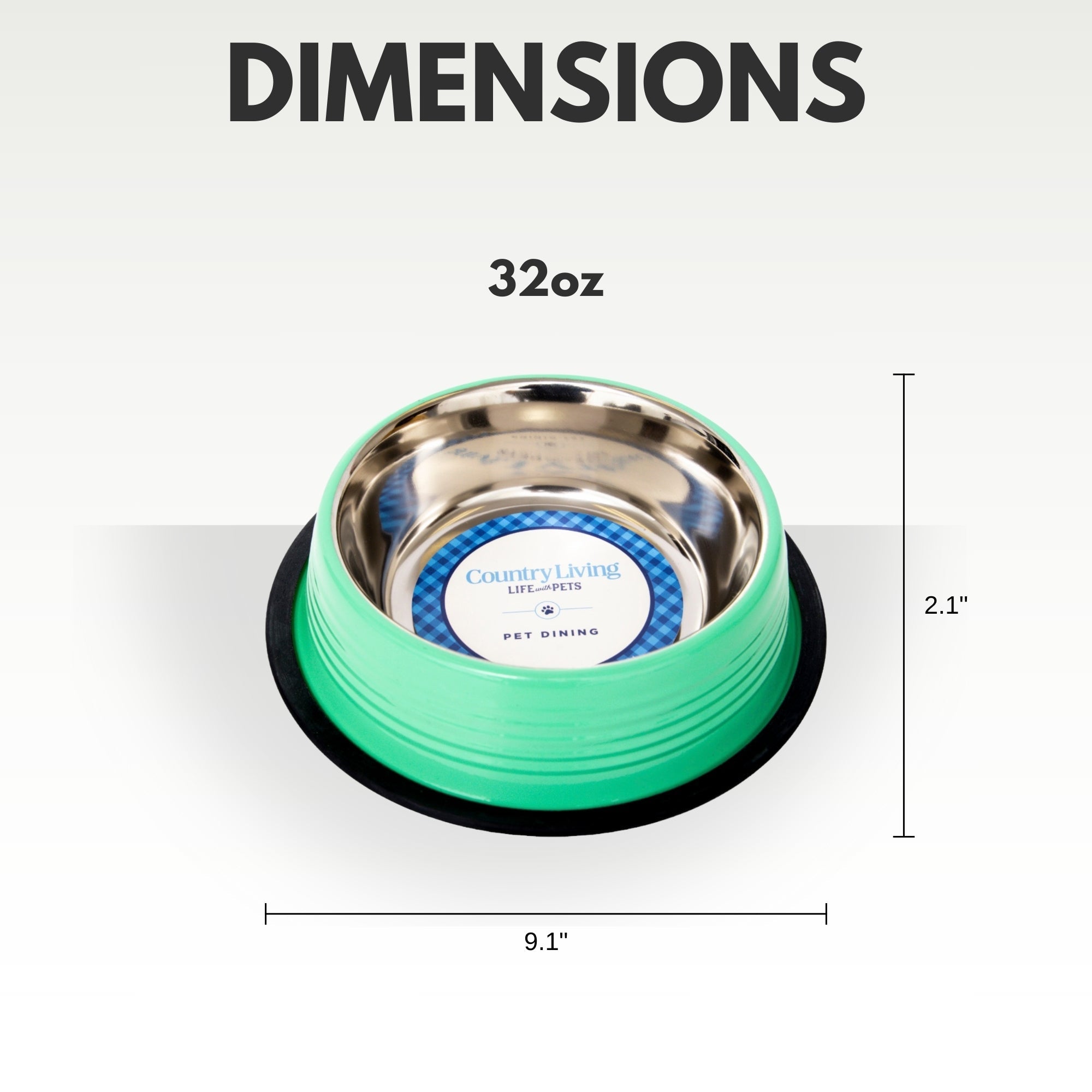 Country Living Set of 2 Ribbed Non - Slip Pet Bowls – Irish Green - Mac's Got More
