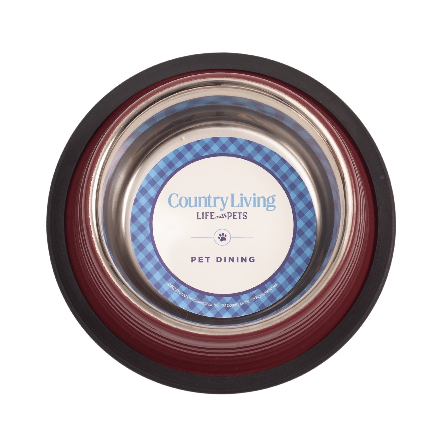 Country Living Set of 2 Ribbed Non - Slip Pet Bowls – Merlot Red - Mac's Got More