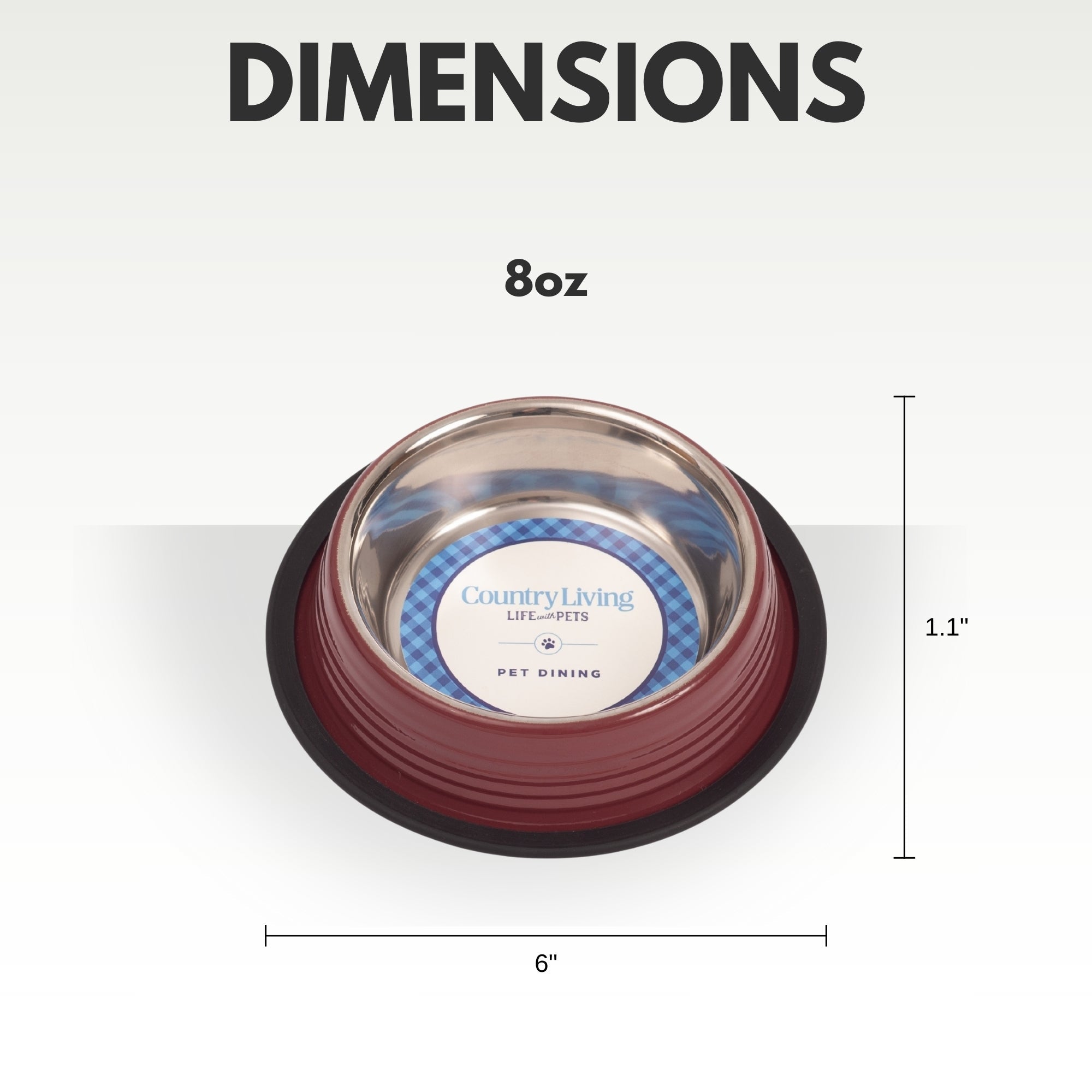 Country Living Set of 2 Ribbed Non - Slip Pet Bowls – Merlot Red - Mac's Got More