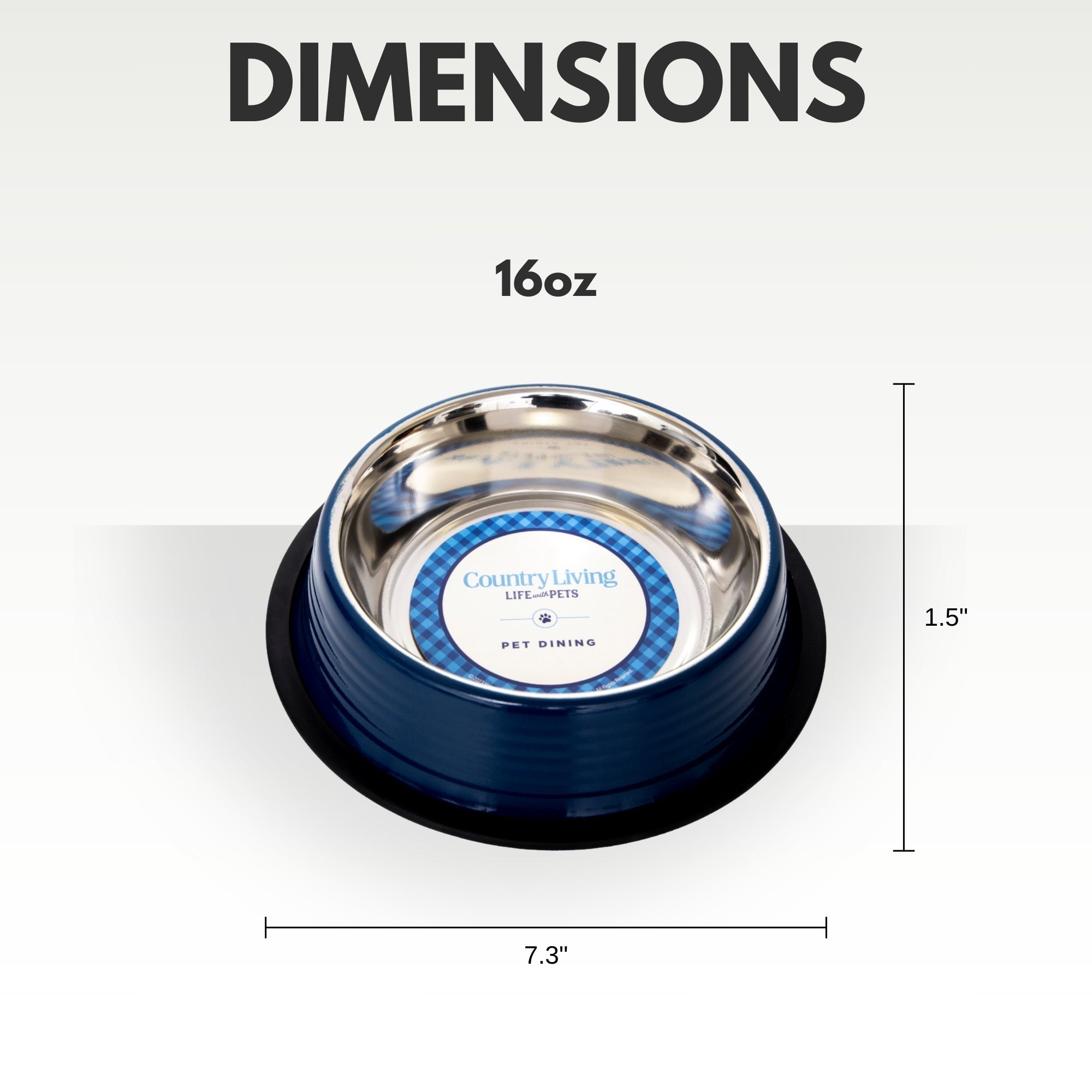 Country Living Set of 2 Ribbed Non - Slip Pet Bowls – Poseidon Blue - Mac's Got More