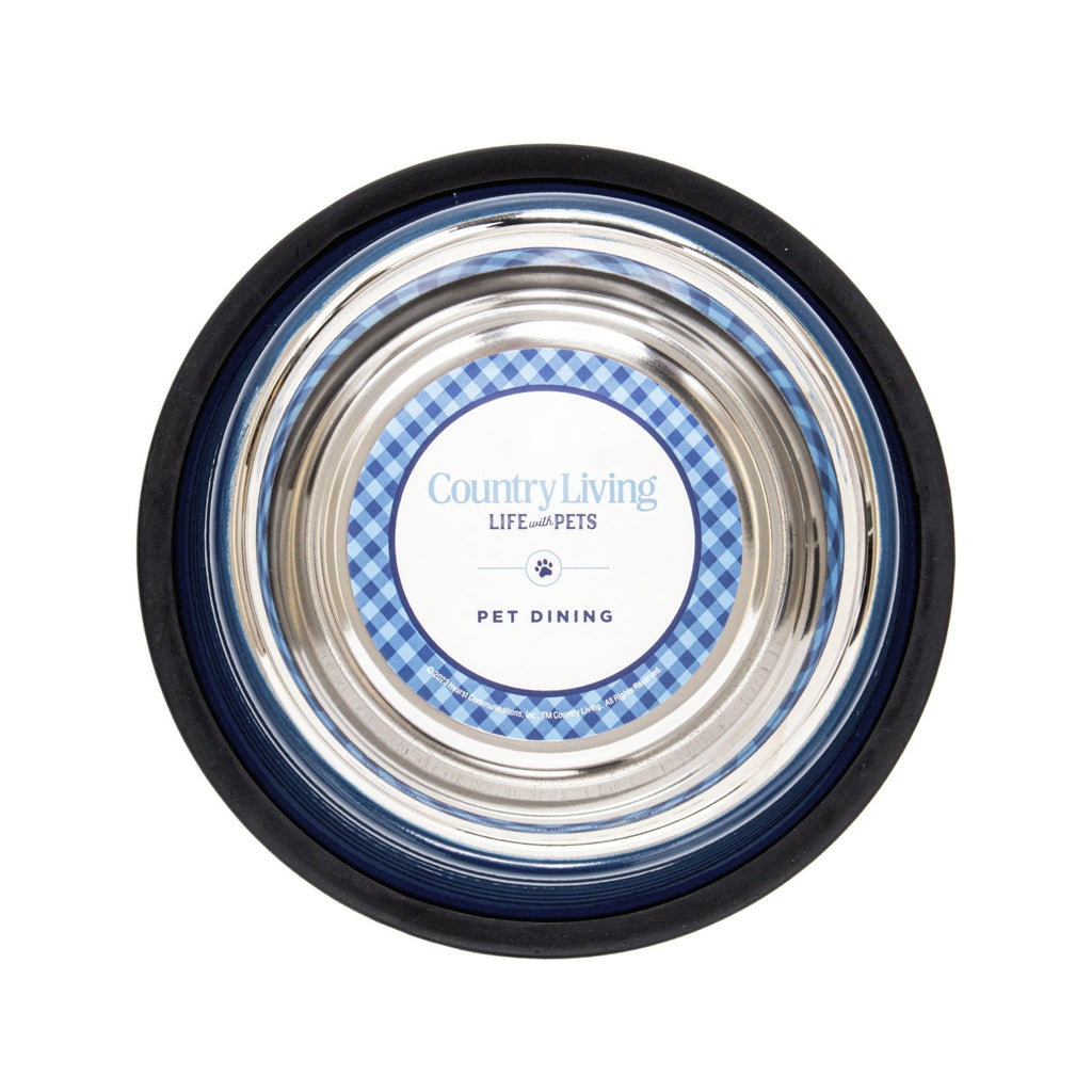 Country Living Set of 2 Ribbed Non - Slip Pet Bowls – Poseidon Blue - Mac's Got More