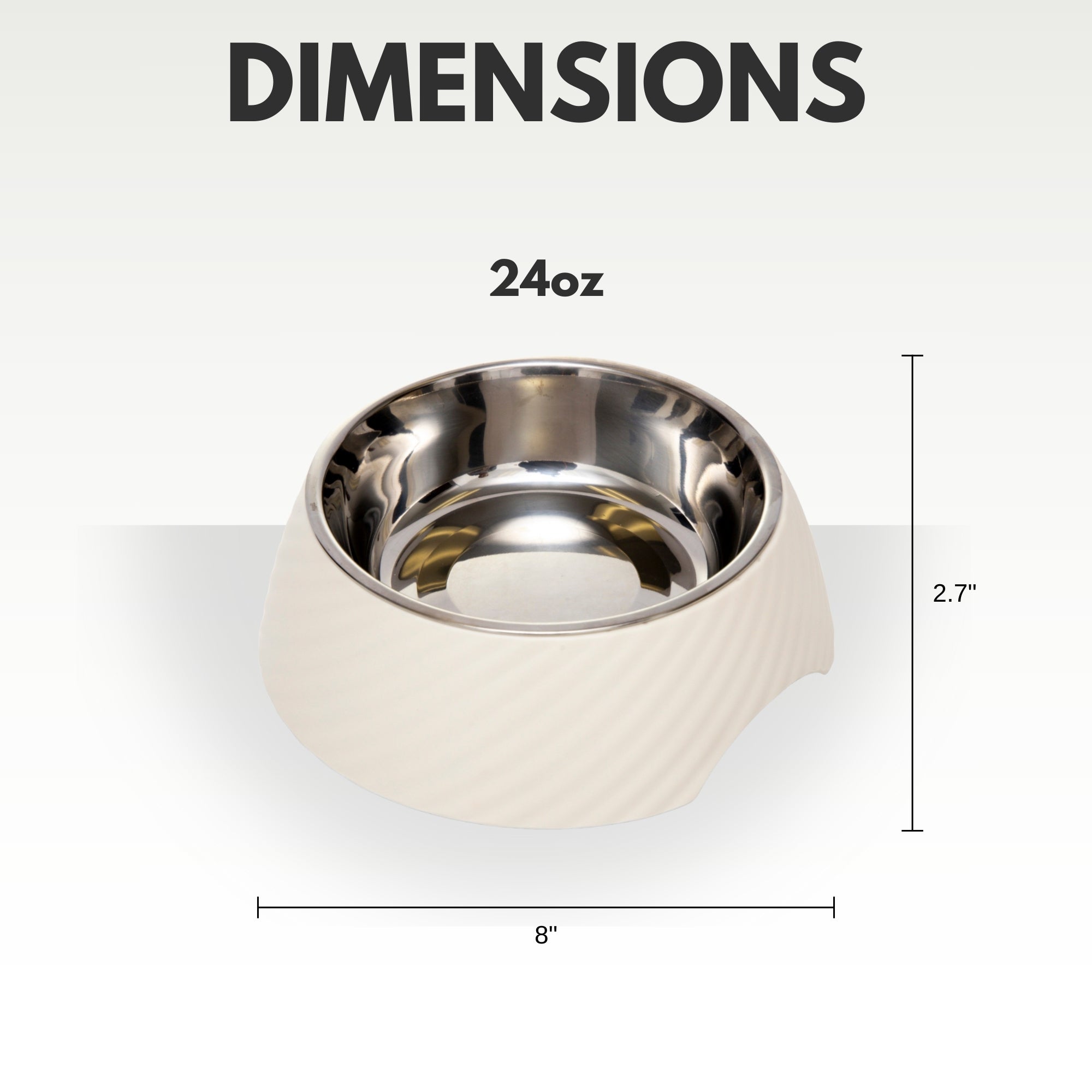 Country Living Set of 2 Round Twill Melamine Dog Bowls with Removable Stainless Steel Inserts – White Swan - Mac's Got More