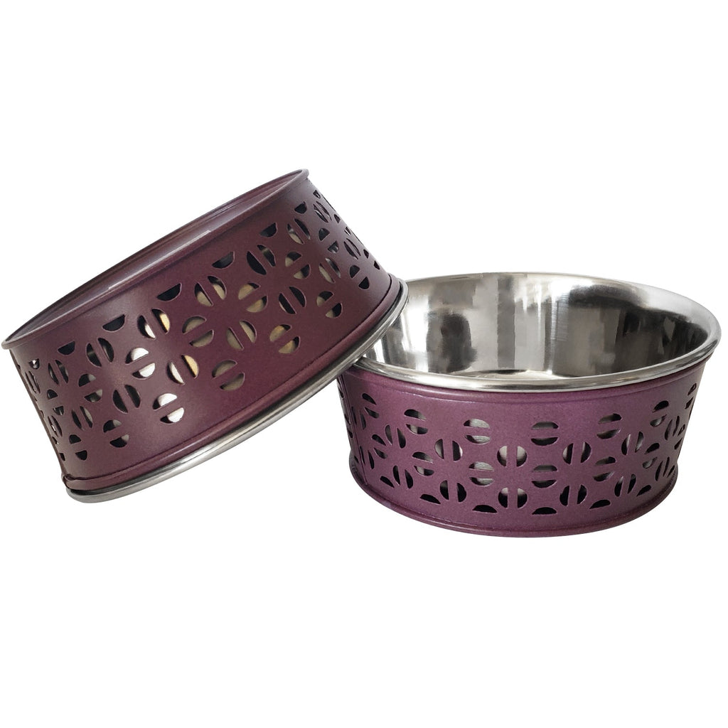 Country Living Set of 2 Stainless Steel Dog Bowls – Farmhouse Style, Ideal for Small to Medium Dogs - Mac's Got More