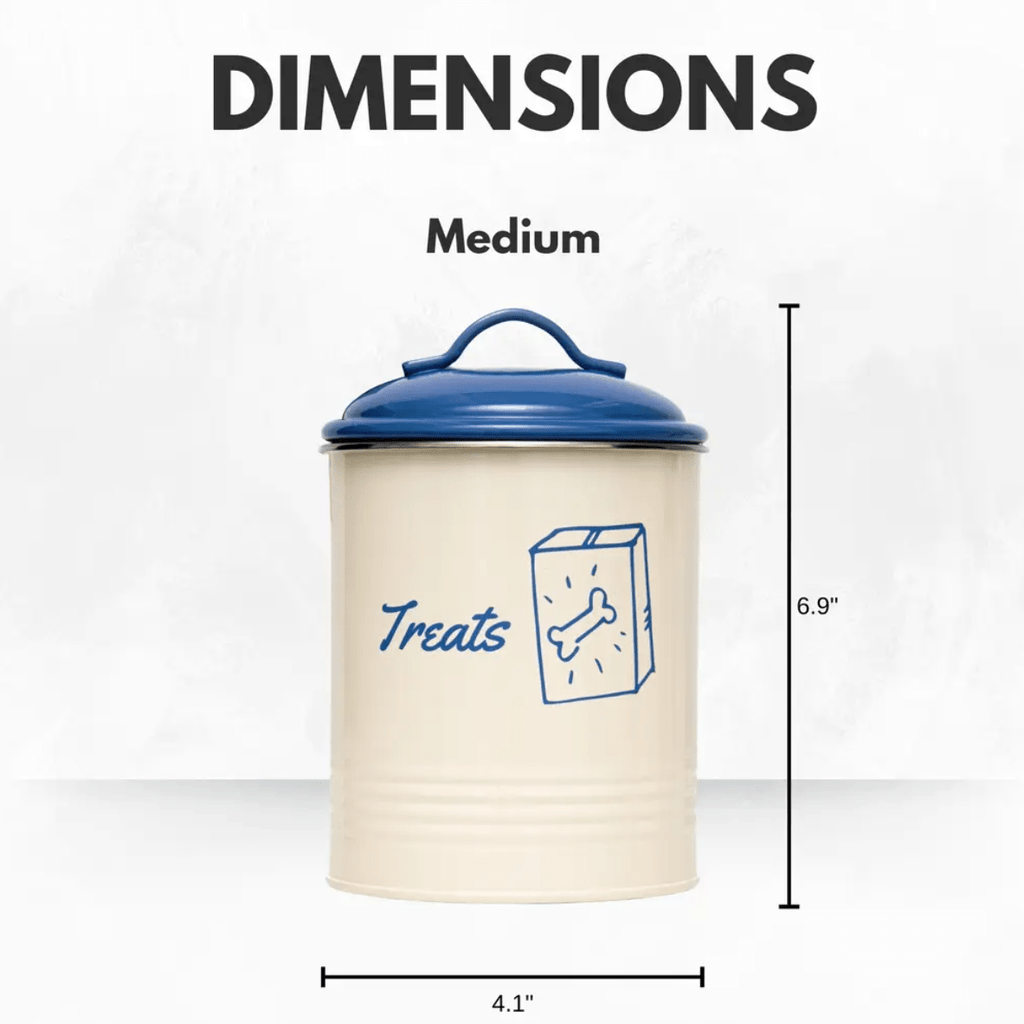 Country Living Set of 3 Pet Treat Canisters, Dog Treat Storage – French Blue Lid - Mac's Got More