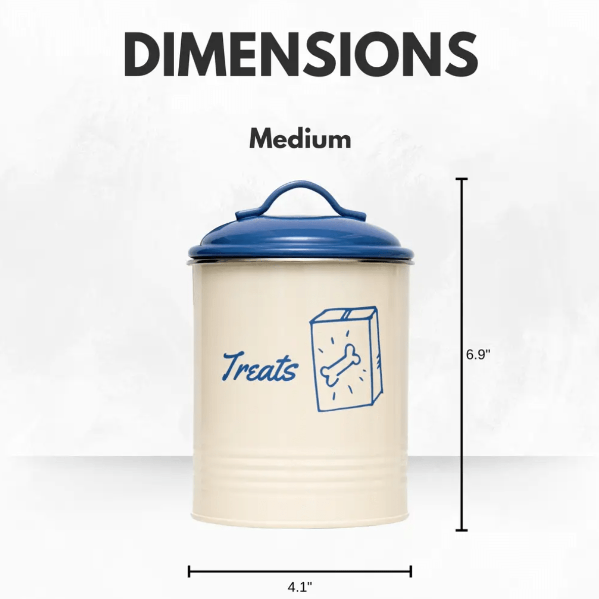 Country Living Set of 3 Pet Treat Canisters, Dog Treat Storage – French Blue Lid - Mac's Got More