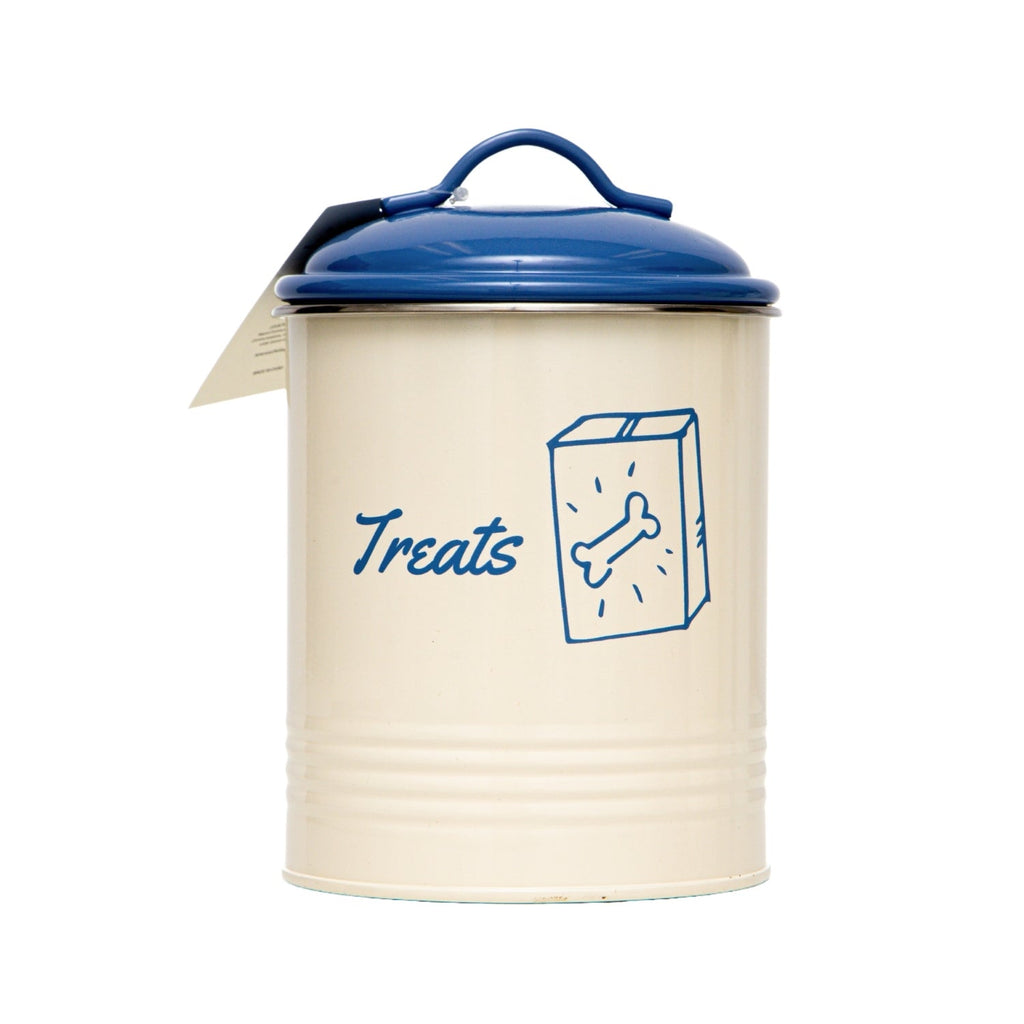 Country Living Set of 3 Pet Treat Canisters, Dog Treat Storage – French Blue Lid - Mac's Got More