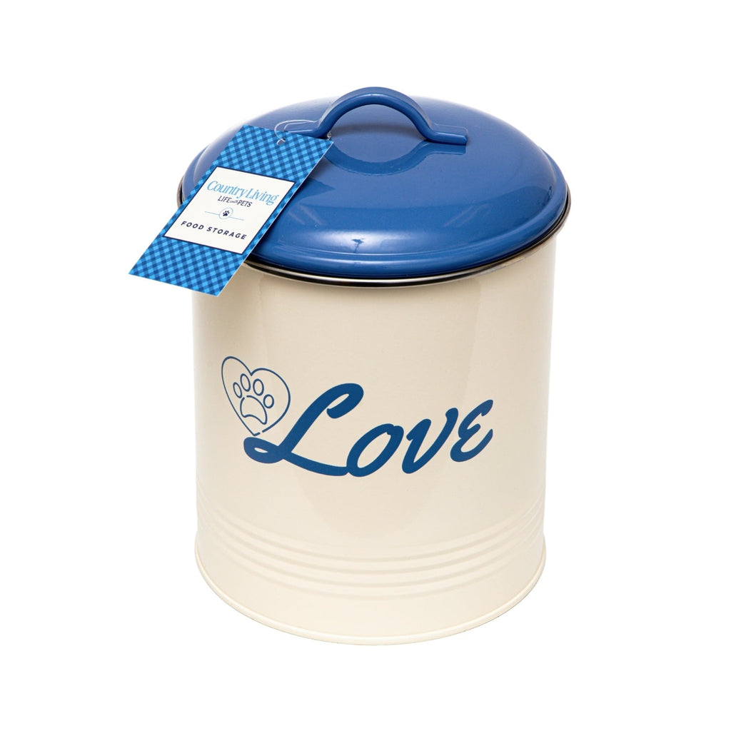 Country Living Set of 3 Pet Treat Canisters, Dog Treat Storage – French Blue Lid - Mac's Got More