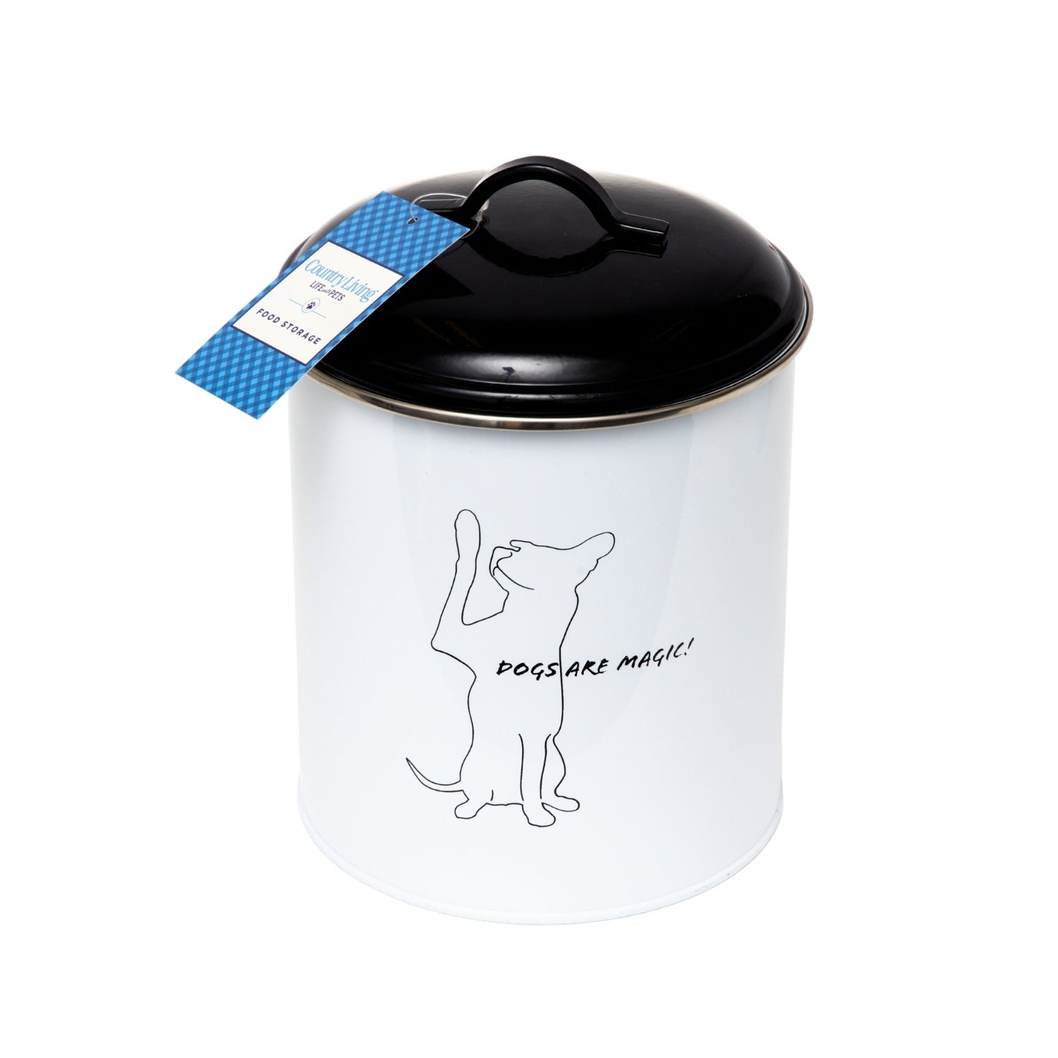 Country Living Set of 3 Pet Treat Storage Canisters – Black & White - Mac's Got More