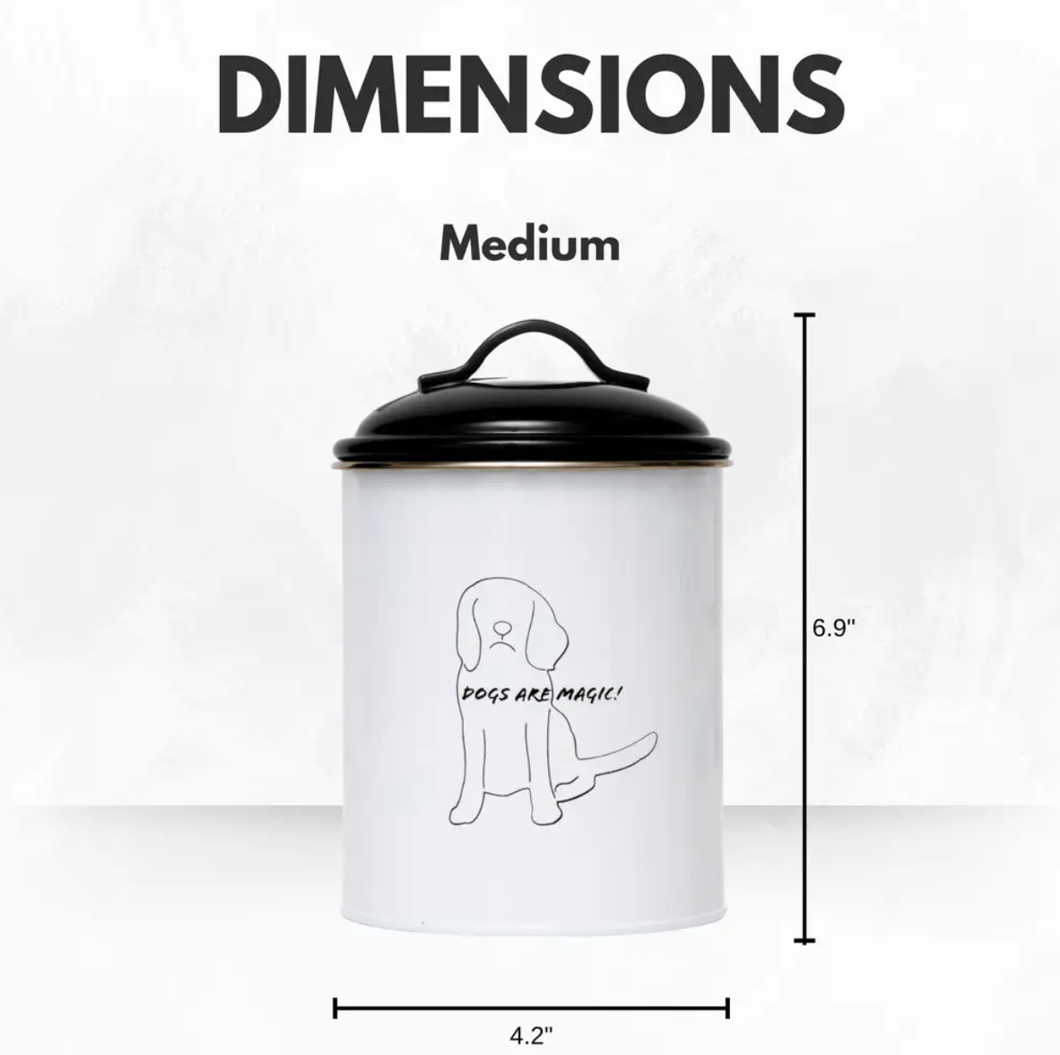 Country Living Set of 3 Pet Treat Storage Canisters – Black & White - Mac's Got More