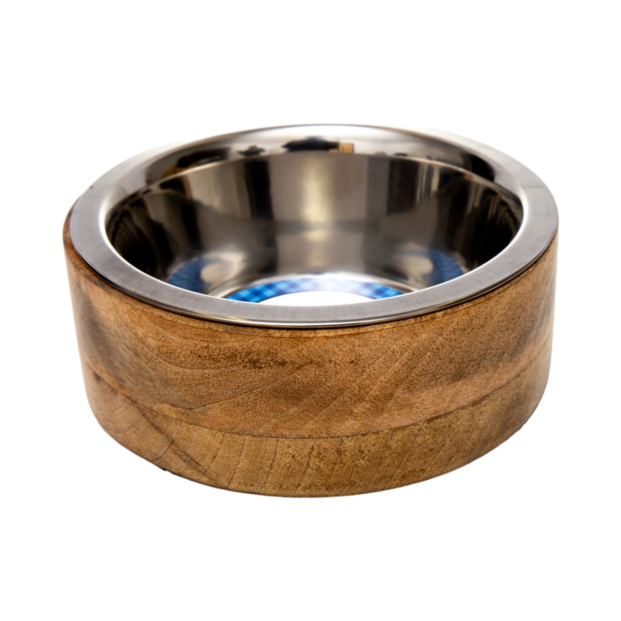 Country Living Stainless Steel Dog Bowl with Cylindrical Mango Wood Holder - Mac's Got More