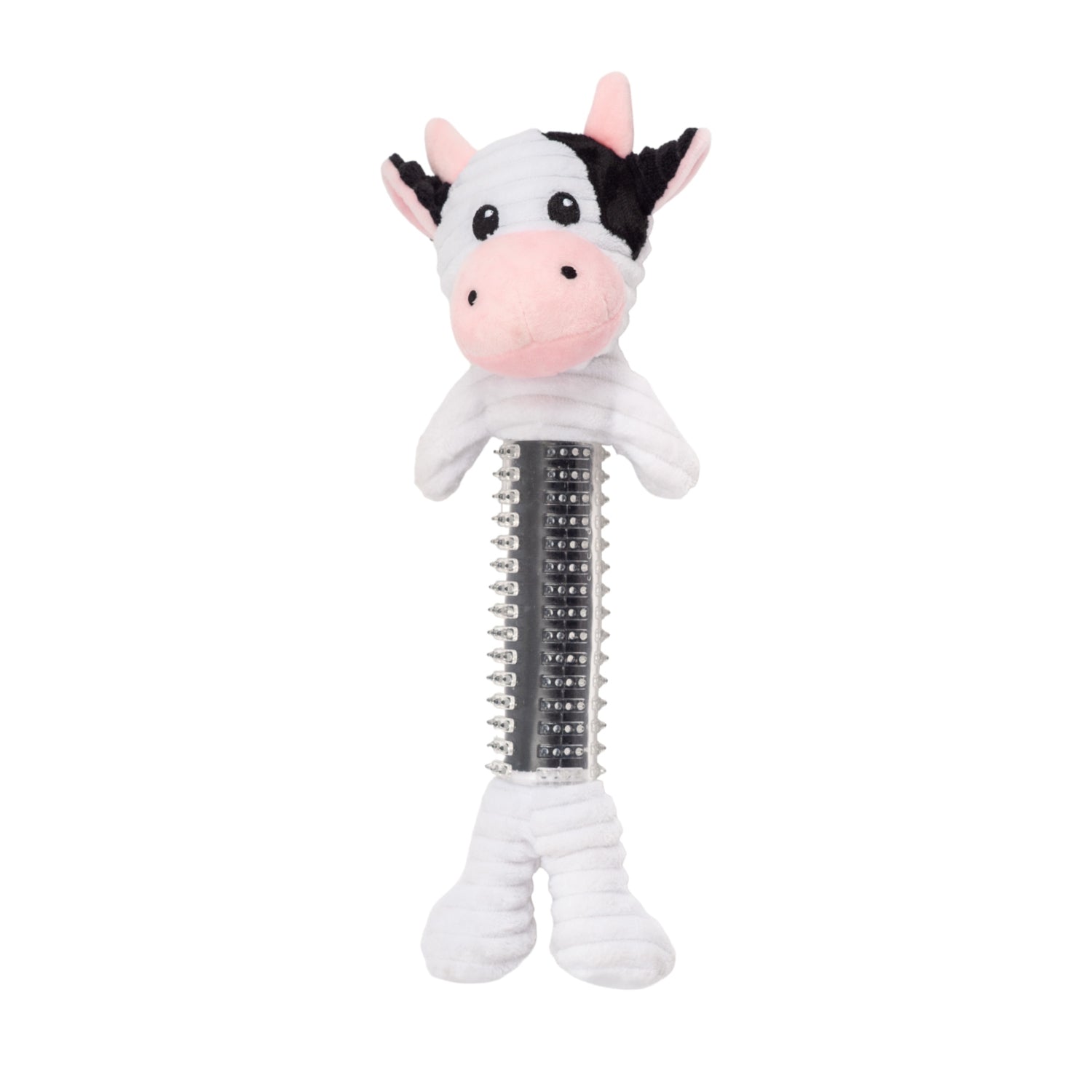Country Living Thermoplastic Rubber Black & White Cow Plush Dog Toy – with Squeaker & Crinkle Paper - Mac's Got More