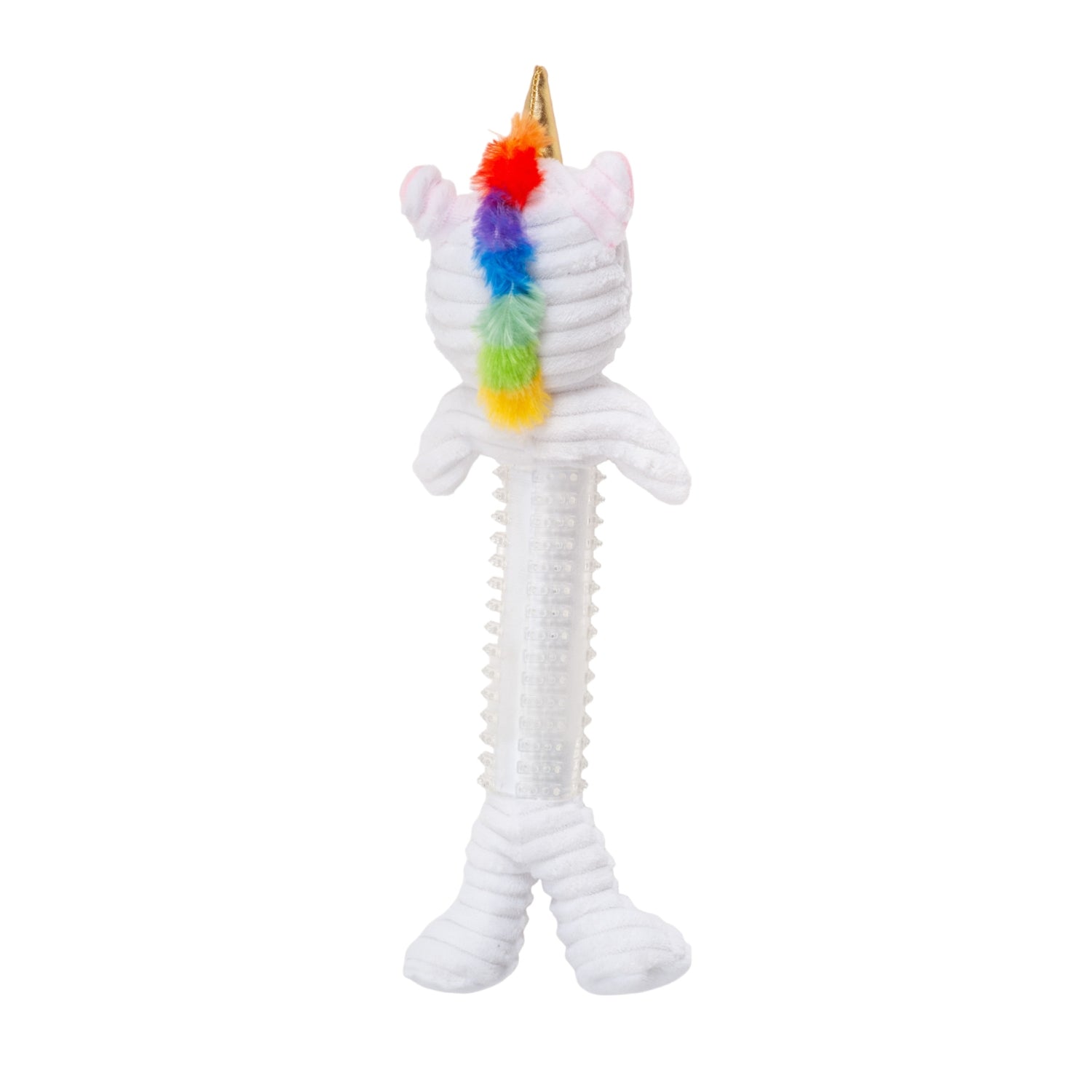 Country Living Thermoplastic Rubber Skinny Unicorn Corduroy Plush Dog Toy – with Squeaker & Crinkle Paper - Mac's Got More