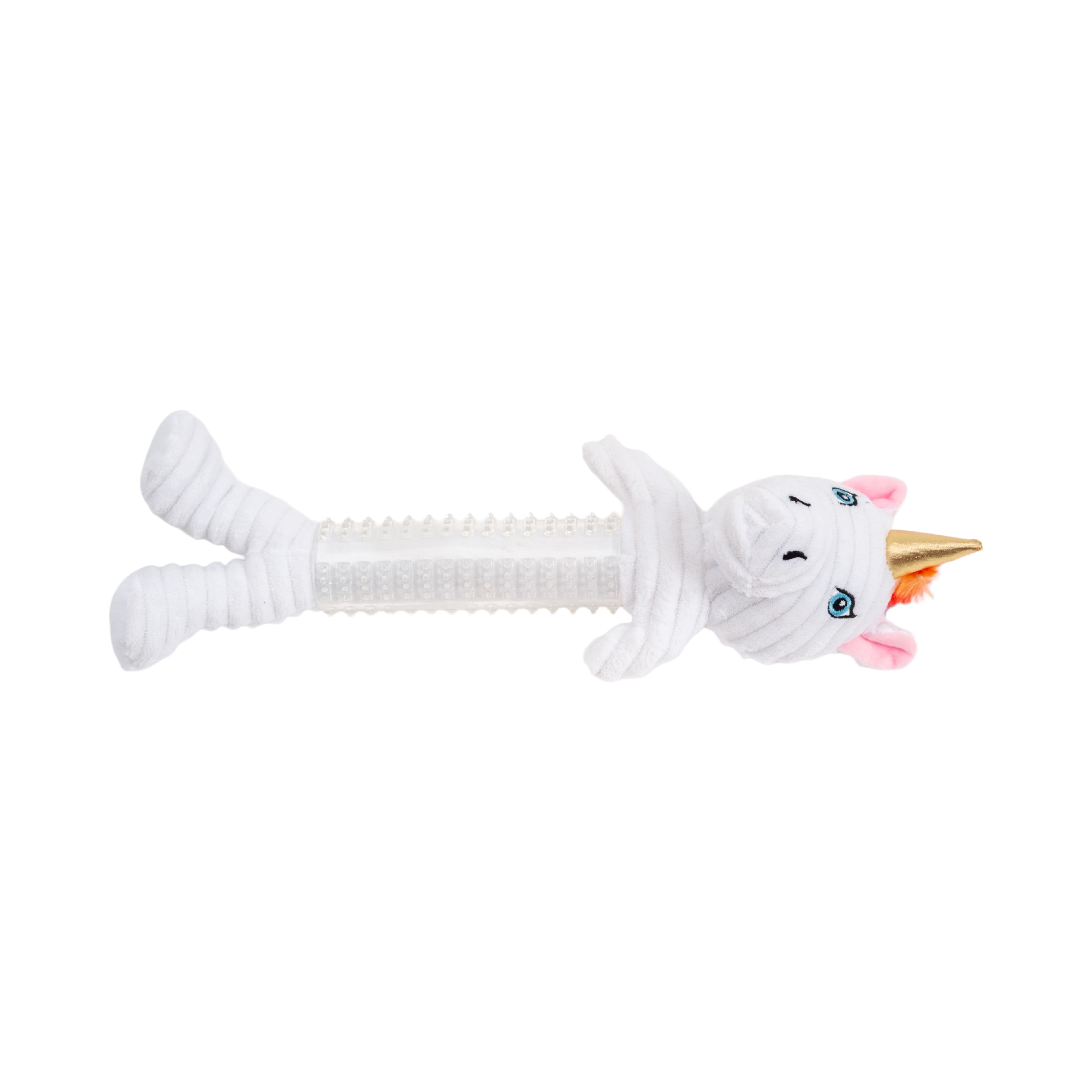 Country Living Thermoplastic Rubber Skinny Unicorn Corduroy Plush Dog Toy – with Squeaker & Crinkle Paper - Mac's Got More