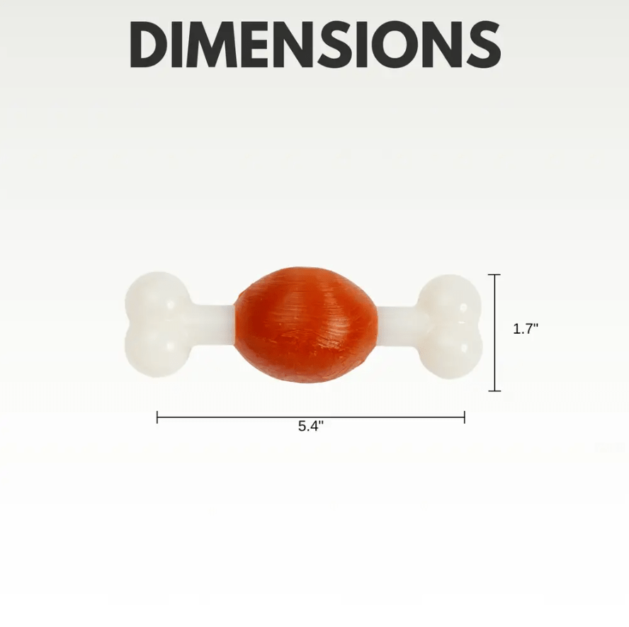 Country Living TPR & Nylon Bone Dog Chew Toy - Beef - Flavored, Ideal for Small Dogs - Mac's Got More