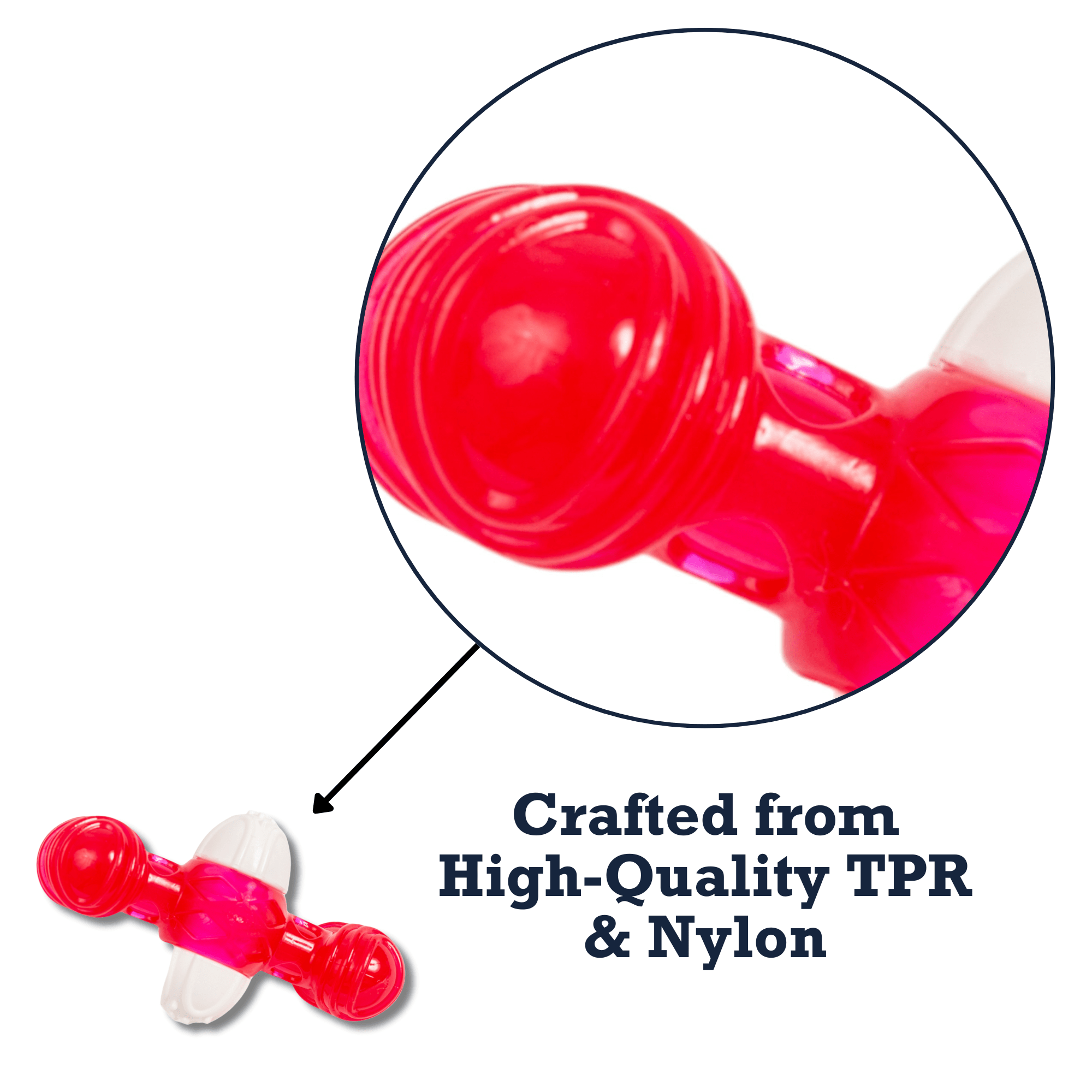 Country Living TPR & Nylon Quacker Bone Chew Toy for Dogs – with Engaging Quacking Sound - Mac's Got More