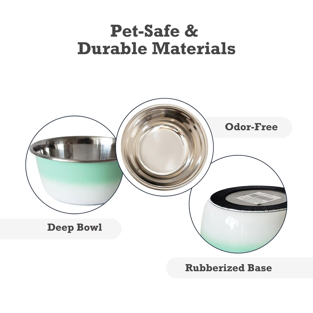 Deep Dog Bowl – Stainless Steel Bowl, Ideal for Small, Medium & Large Dogs – Mint Green - Mac's Got More