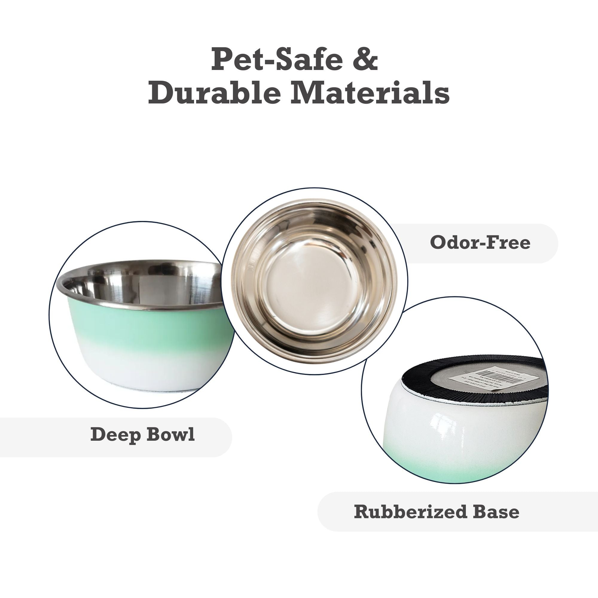 Deep Dog Bowl – Stainless Steel Bowl, Ideal for Small, Medium & Large Dogs – Mint Green - Mac's Got More