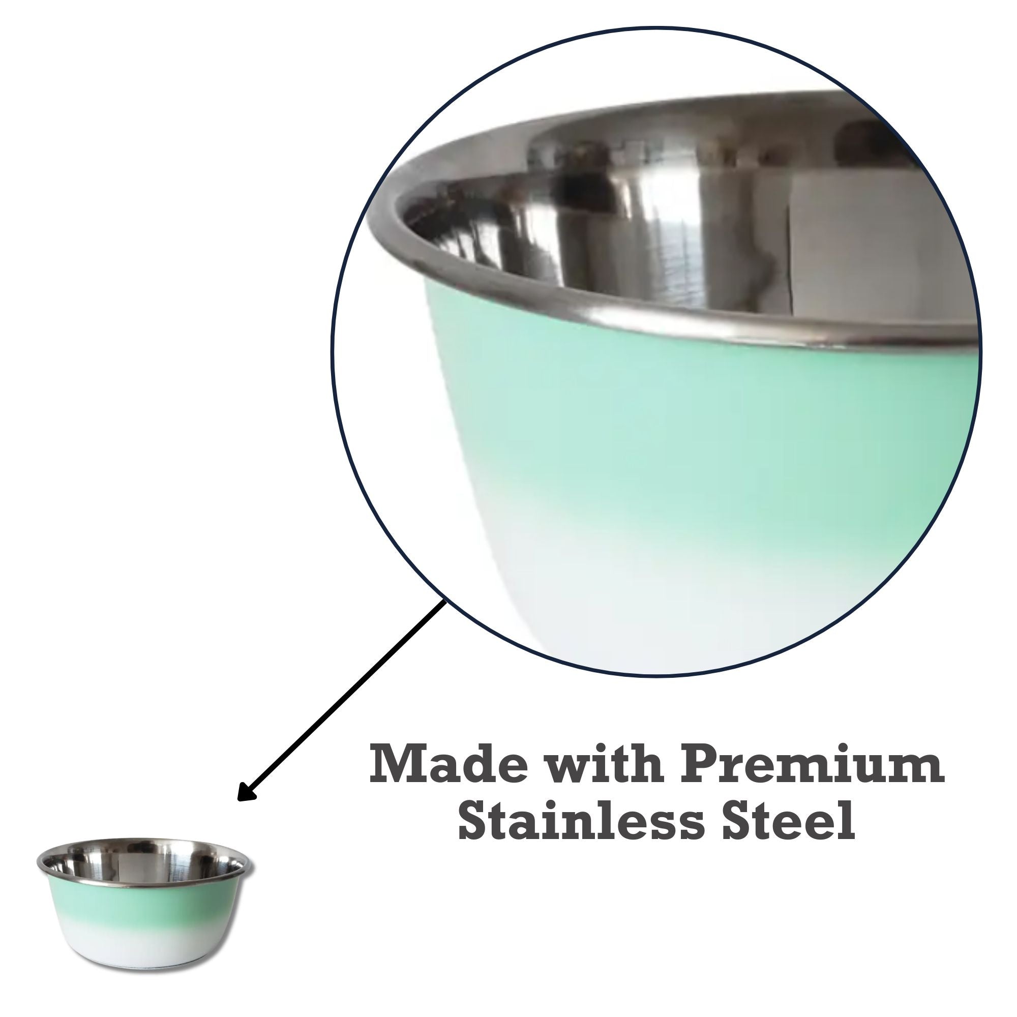 Deep Dog Bowl – Stainless Steel Bowl, Ideal for Small, Medium & Large Dogs – Mint Green - Mac's Got More