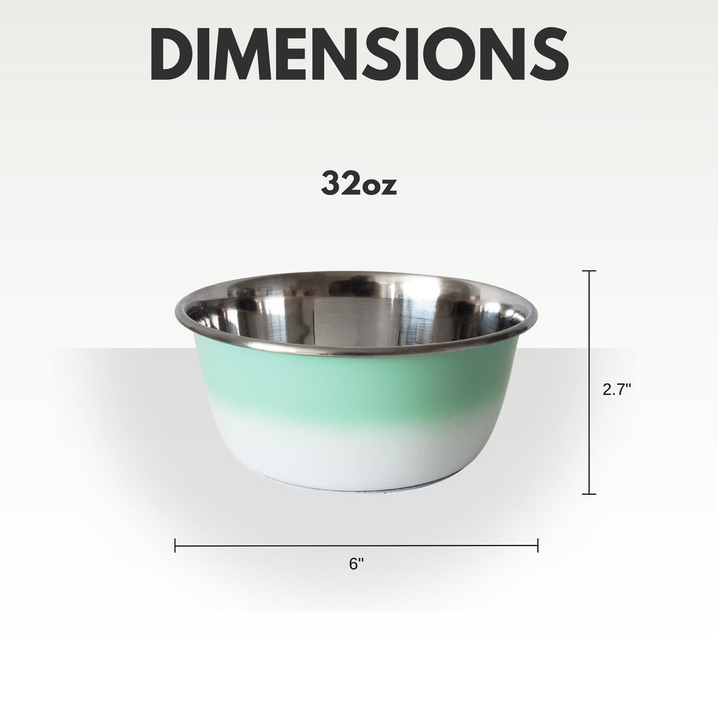 Deep Dog Bowl – Stainless Steel Bowl, Ideal for Small, Medium & Large Dogs – Mint Green - Mac's Got More