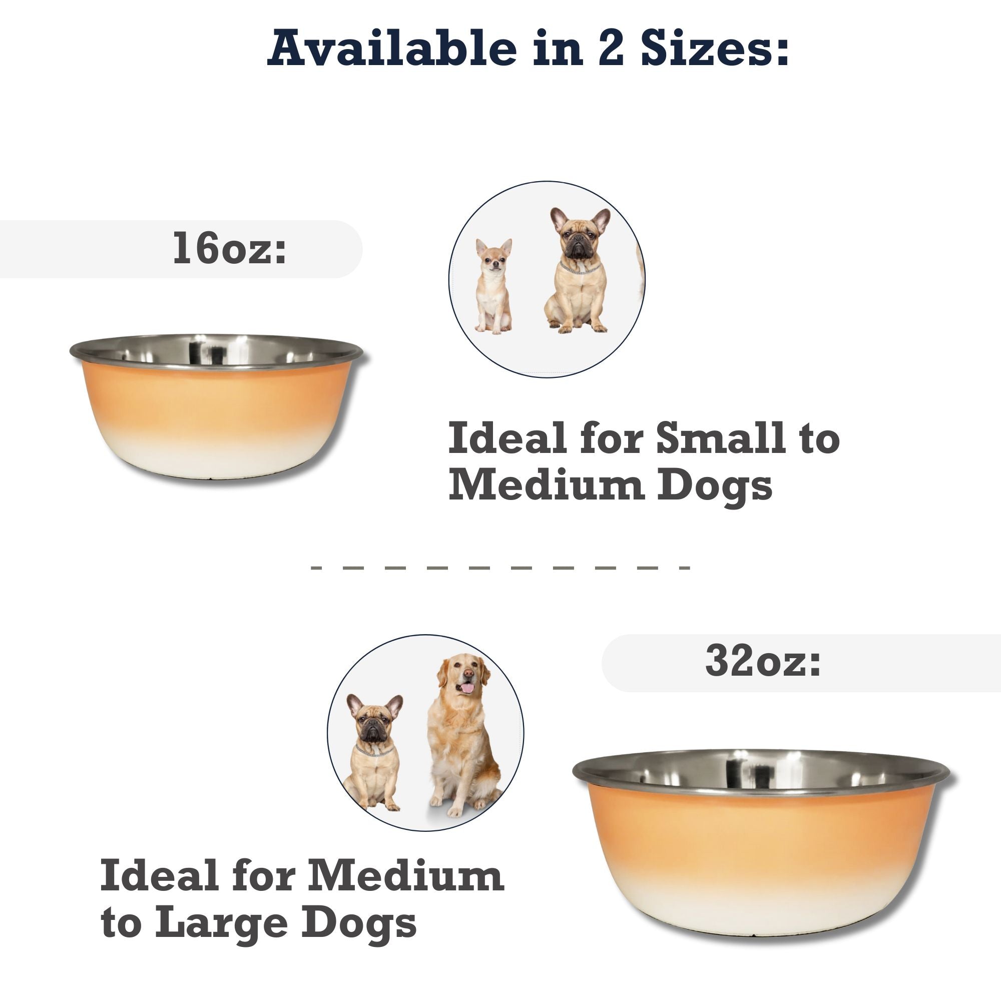 Deep Dog Bowl – Stainless Steel Bowl, Ideal for Small, Medium & Large Dogs – Peach Coral - Mac's Got More