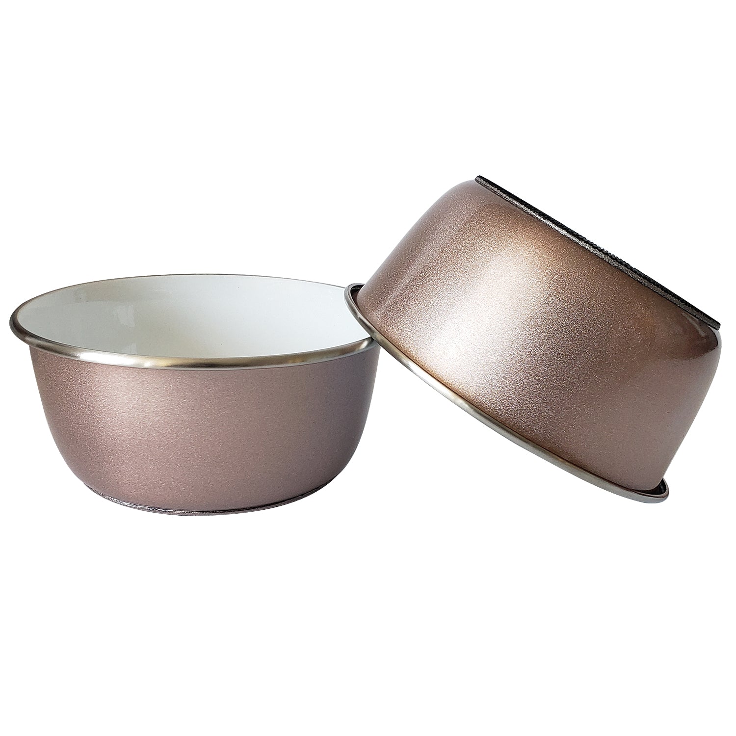 Deep Dog Bowl with Paw Print Design – Stainless Steel Bowl, Ideal for Small, Medium to Large Dogs – Rose Gold - Mac's Got More