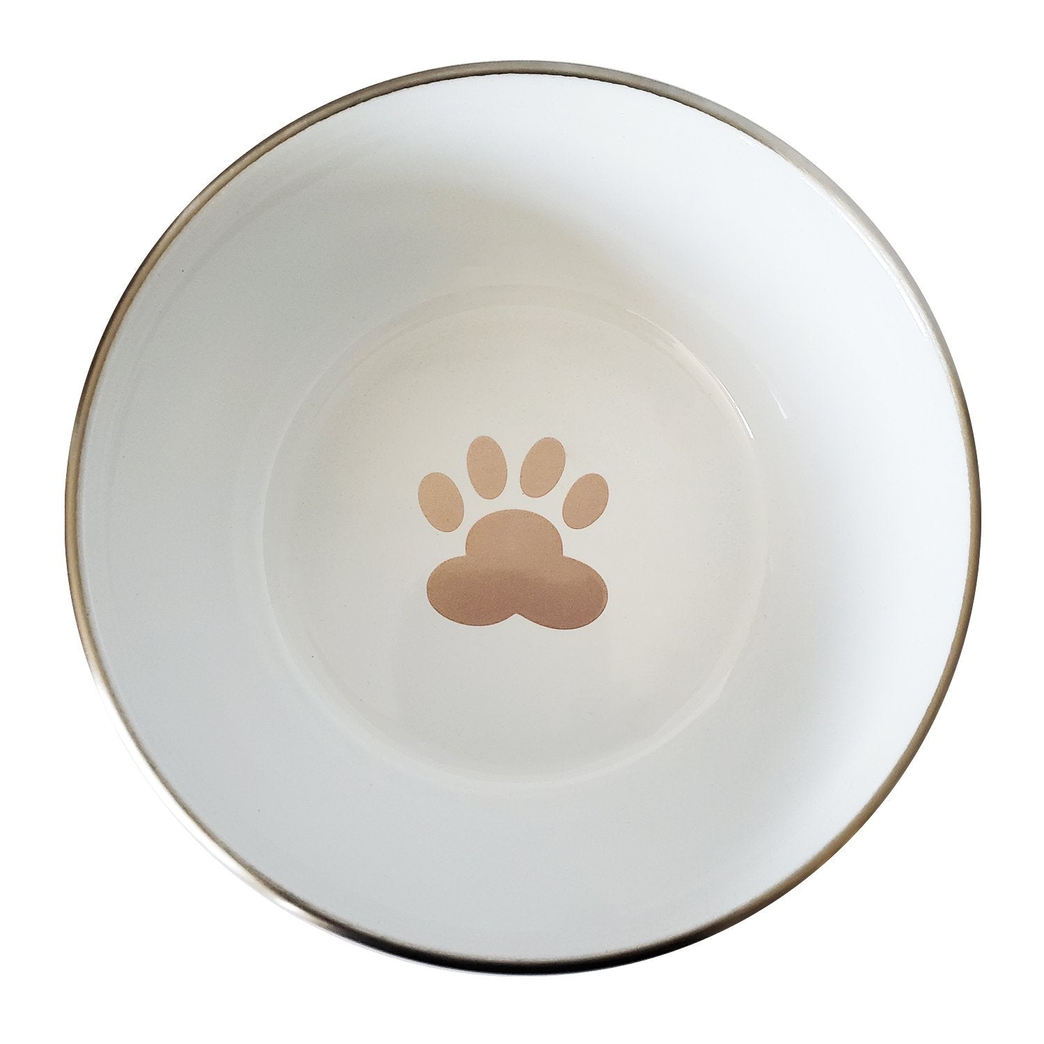 Deep Dog Bowl with Paw Print Design – Stainless Steel Bowl, Ideal for Small, Medium to Large Dogs – Rose Gold - Mac's Got More