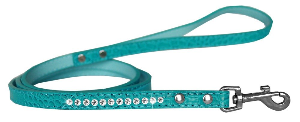 Dog, Puppy & Pet Designer Croc Leash, "One Row Clear Crystal" - Mac's Got More