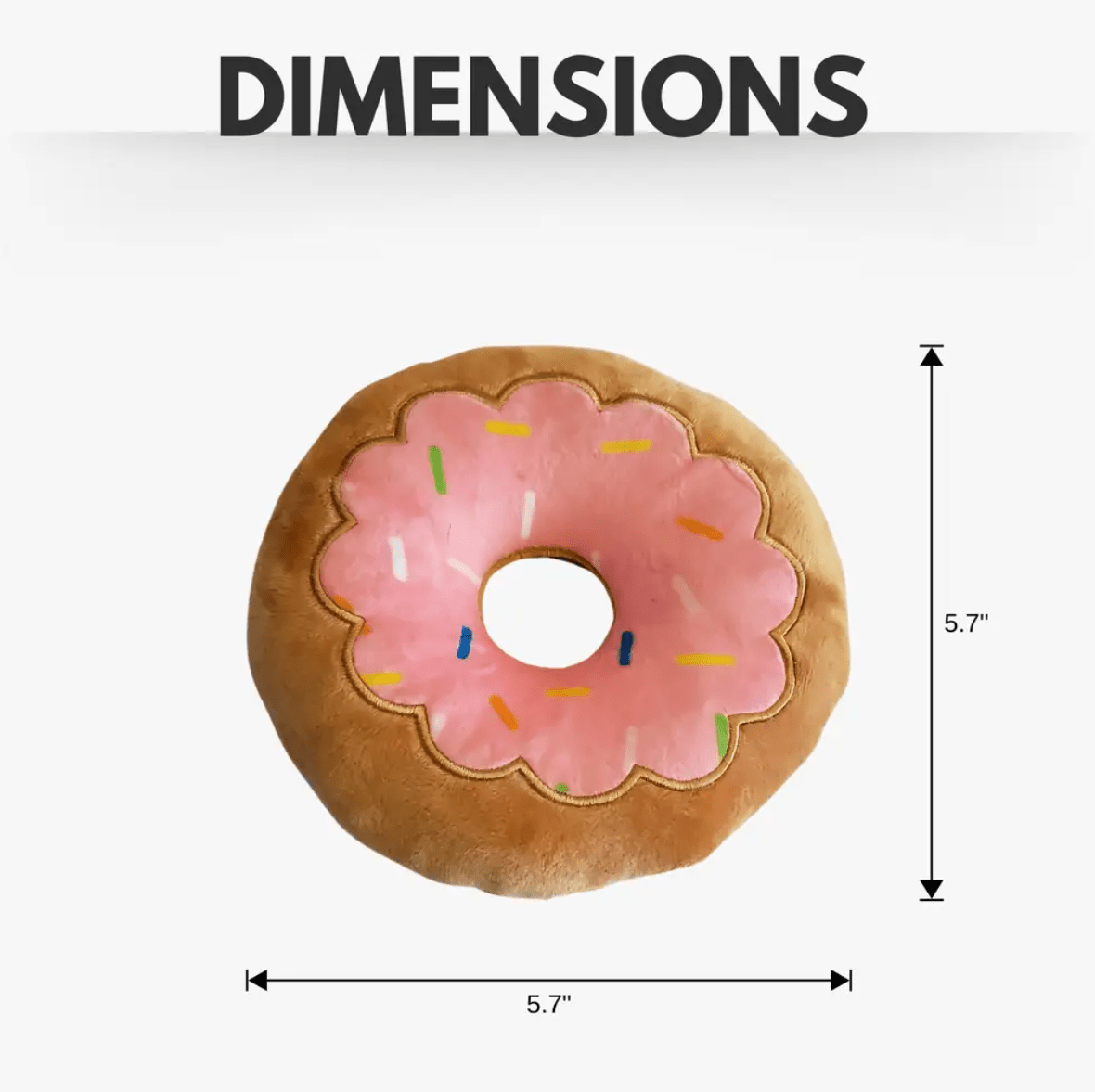 Donut Plush Dog Toy – Soft, Chewy and Cuddly, Safe & Non - Toxic, Ideal for Fetching, Tug - of - War, Gentle Chewing – Strawberry - Mac's Got More