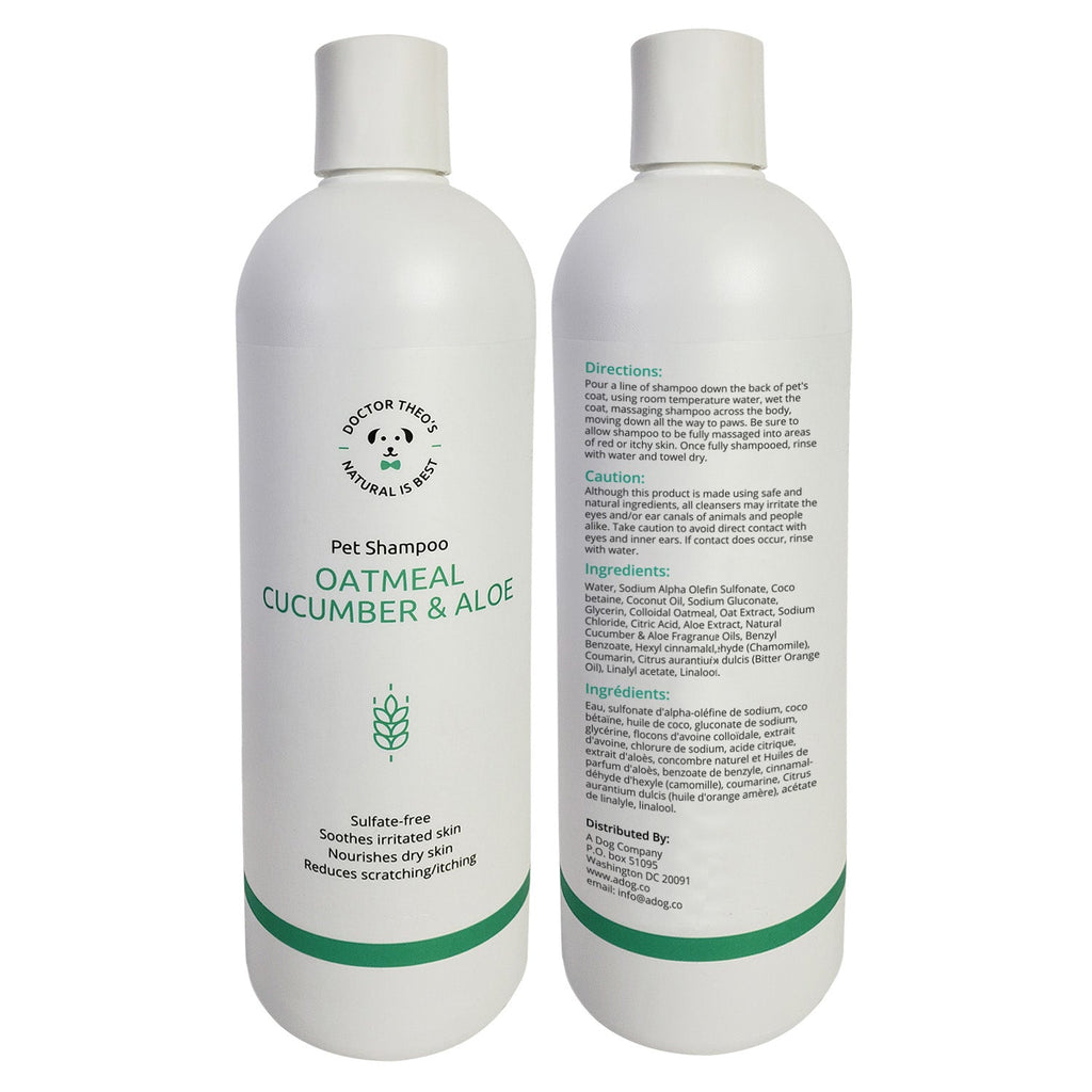 Dr. Theo's Dog Shampoo – Oatmeal, Cucumber & Aloe (16 oz) - Mac's Got More