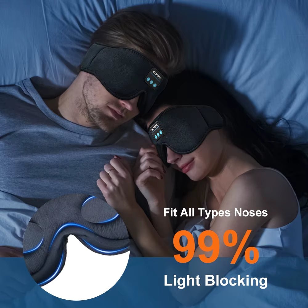 DreamTune 3D: Bluetooth Sleep Mask with Wireless Headset & Adjustable Eye Cover - Mac's Got More